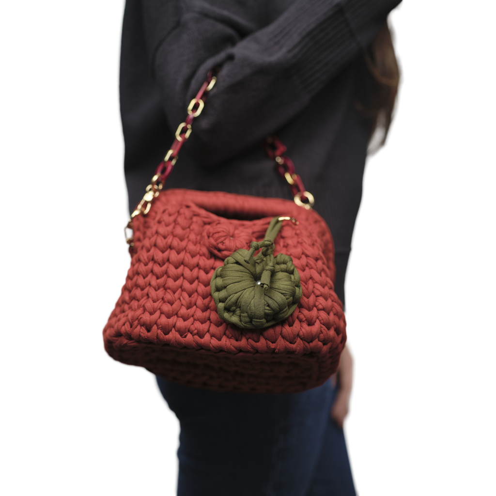 Coral Red Recycled Cotton Bag