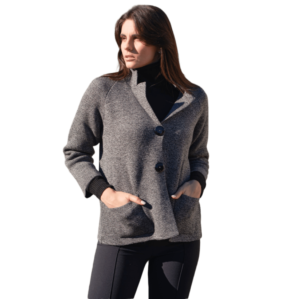 Women's Jacket with Buttons Extra-Fine Merino Wool