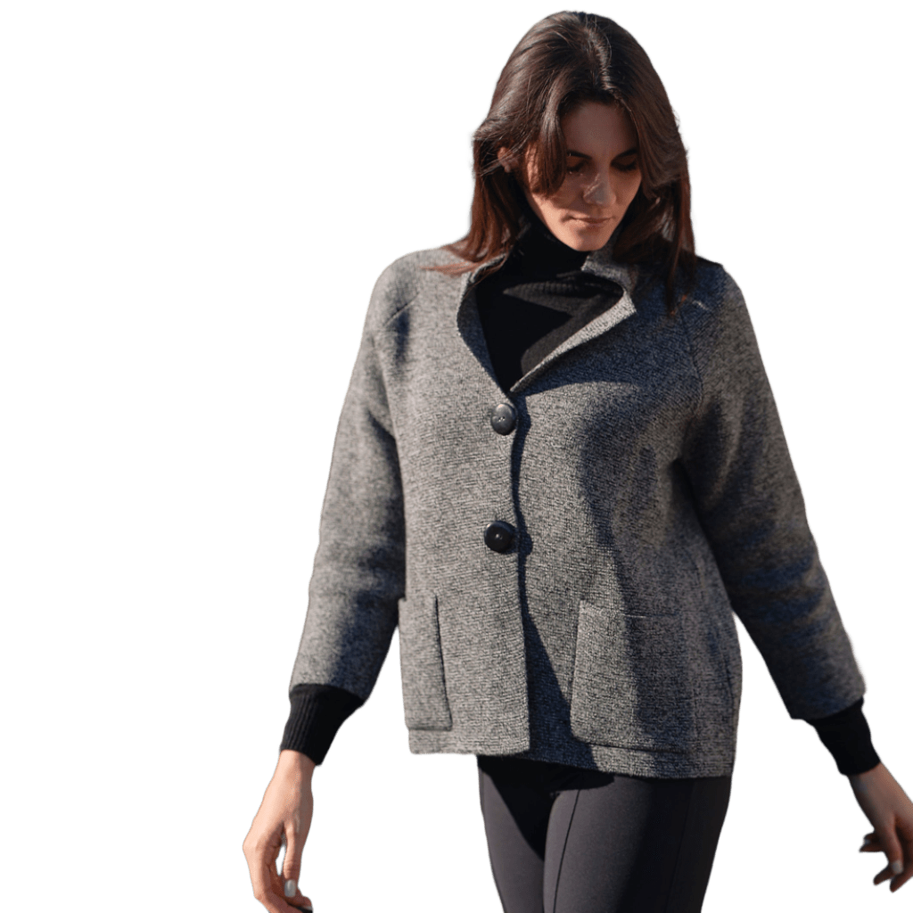 Women's Jacket with Buttons Extra-Fine Merino Wool