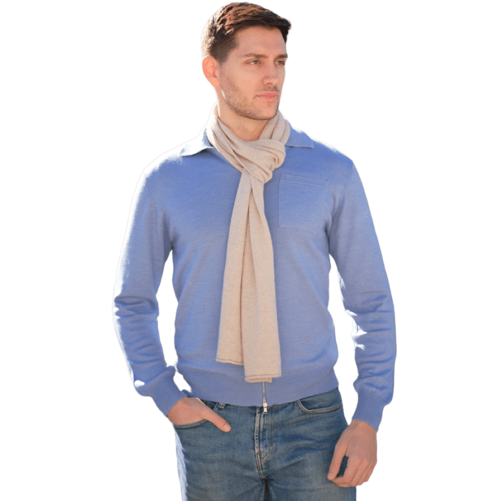 Men's Cashmere Blend, Silk, Extrafine Merino Wool Zip-Up Jacket