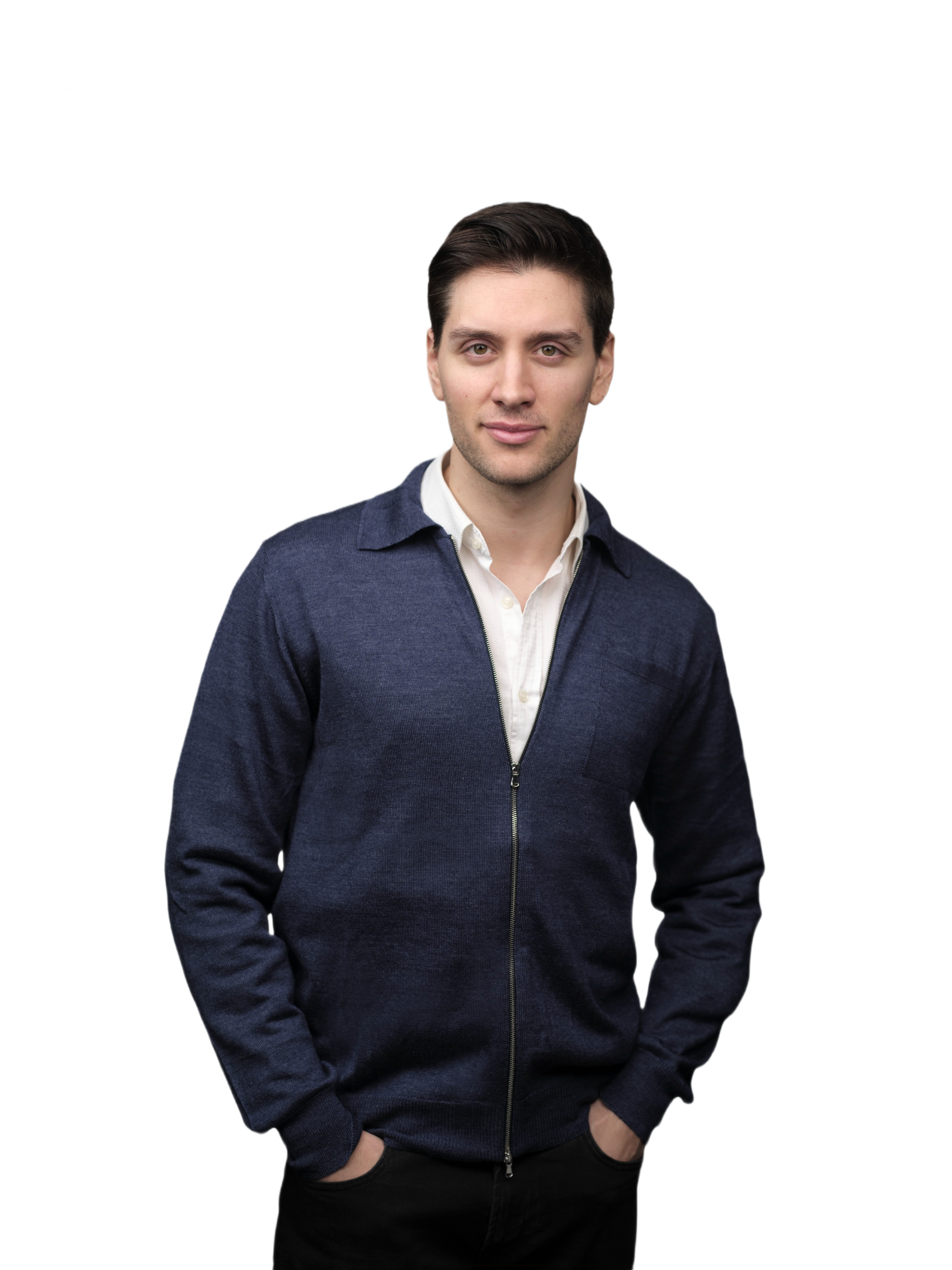 Men's Cashmere Blend, Silk, Extrafine Merino Wool Zip-Up Jacket