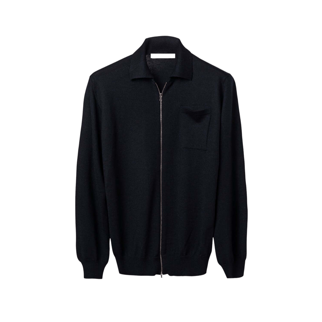 Men's Cashmere, Wool, and Silk Blend Shooting Jacket with Zip