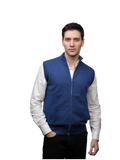 Men's 100% Cashmere Sleeveless Jacket with Zip Closure
