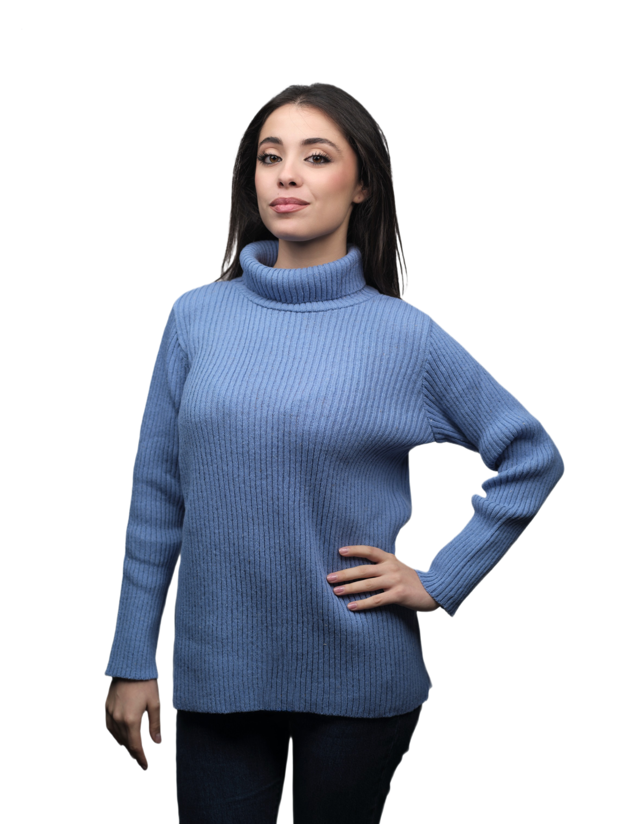 Women's High Neck Merino Wool Short Supply Chain Top