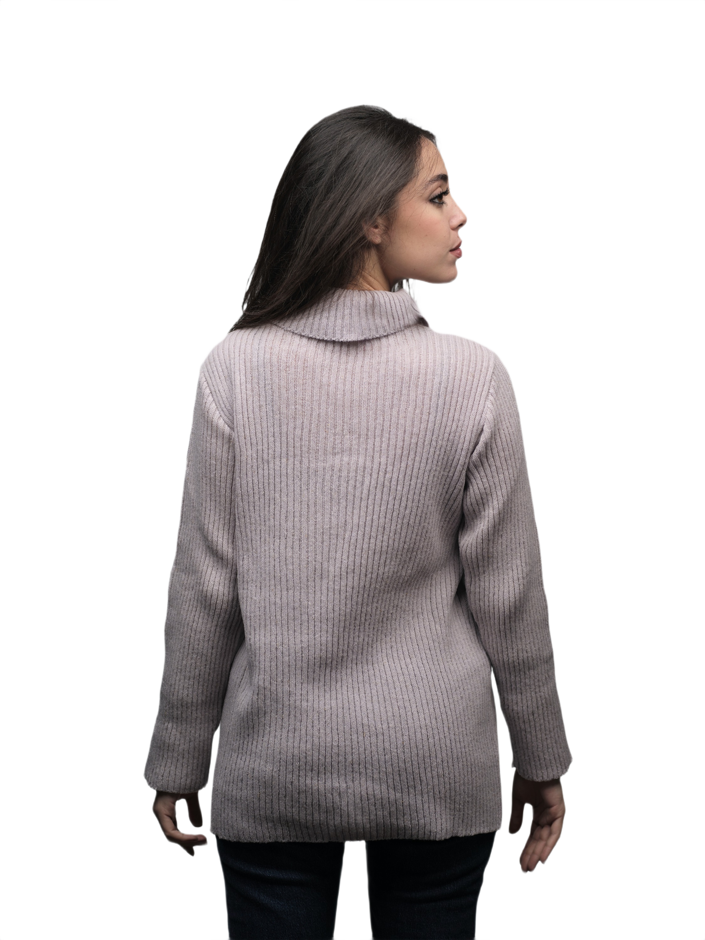 Women's High Neck Merino Wool Short Supply Chain Top