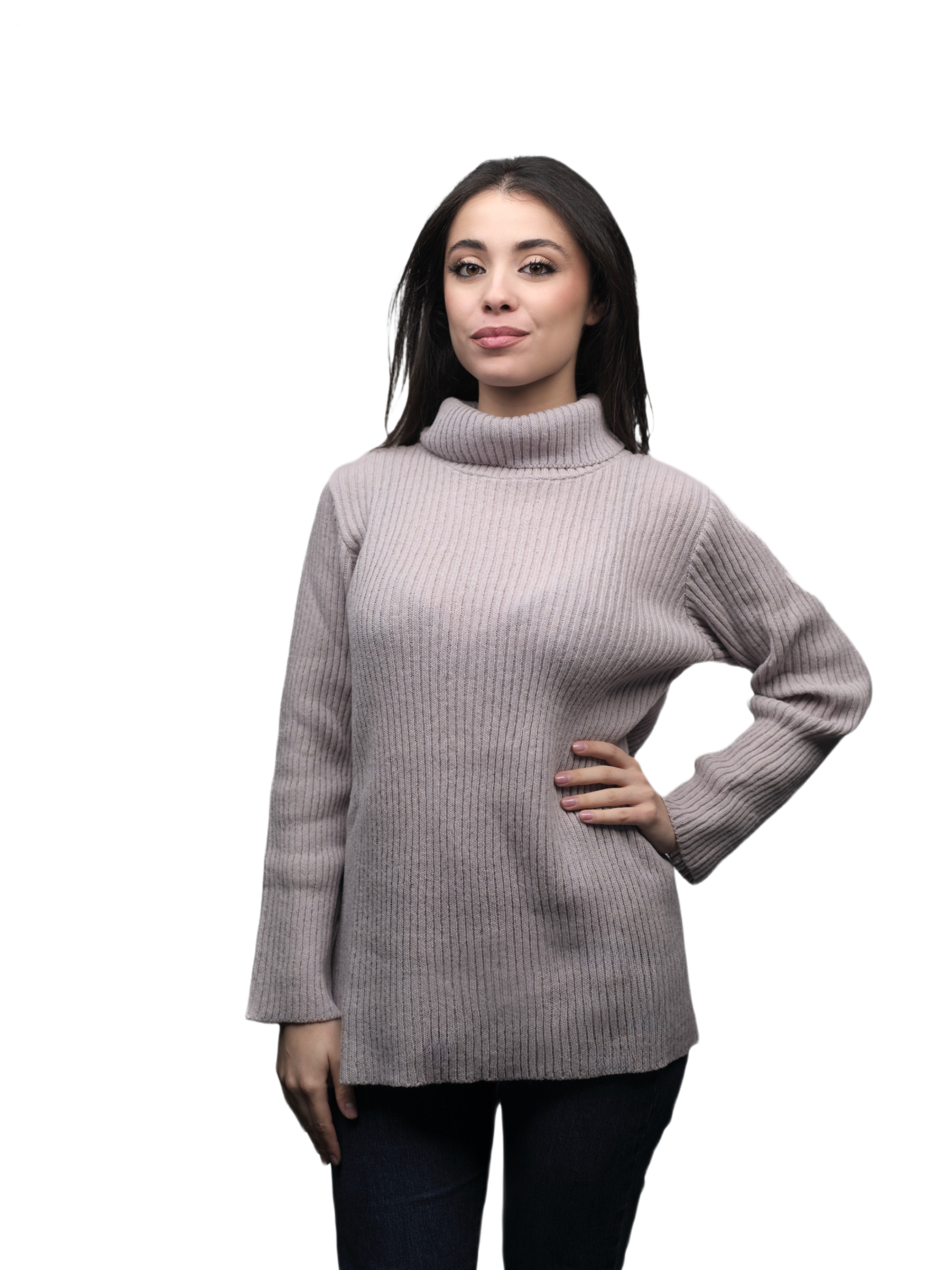 Women's High Neck Merino Wool Short Supply Chain Top