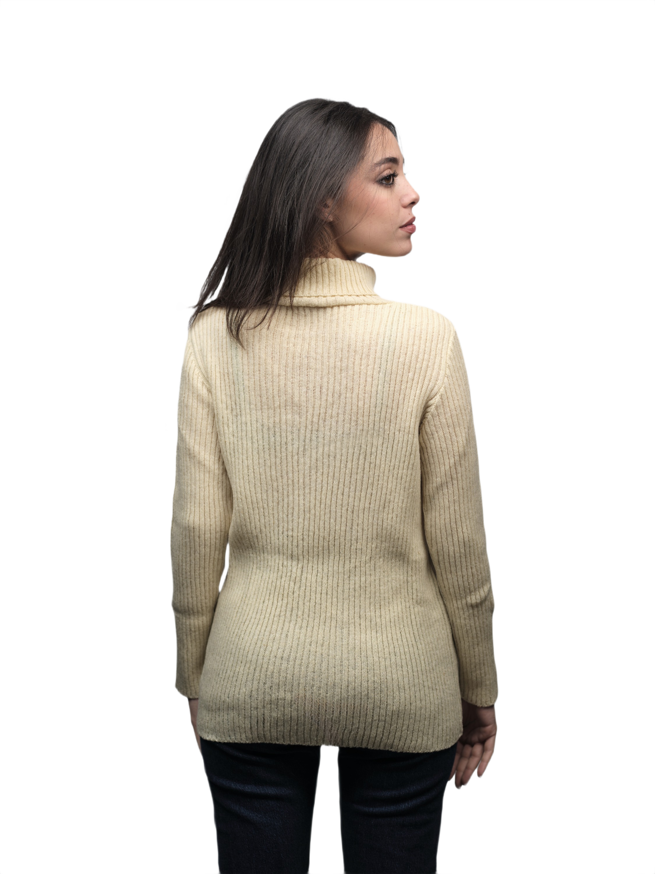 Women's High Neck Merino Wool Short Supply Chain Top