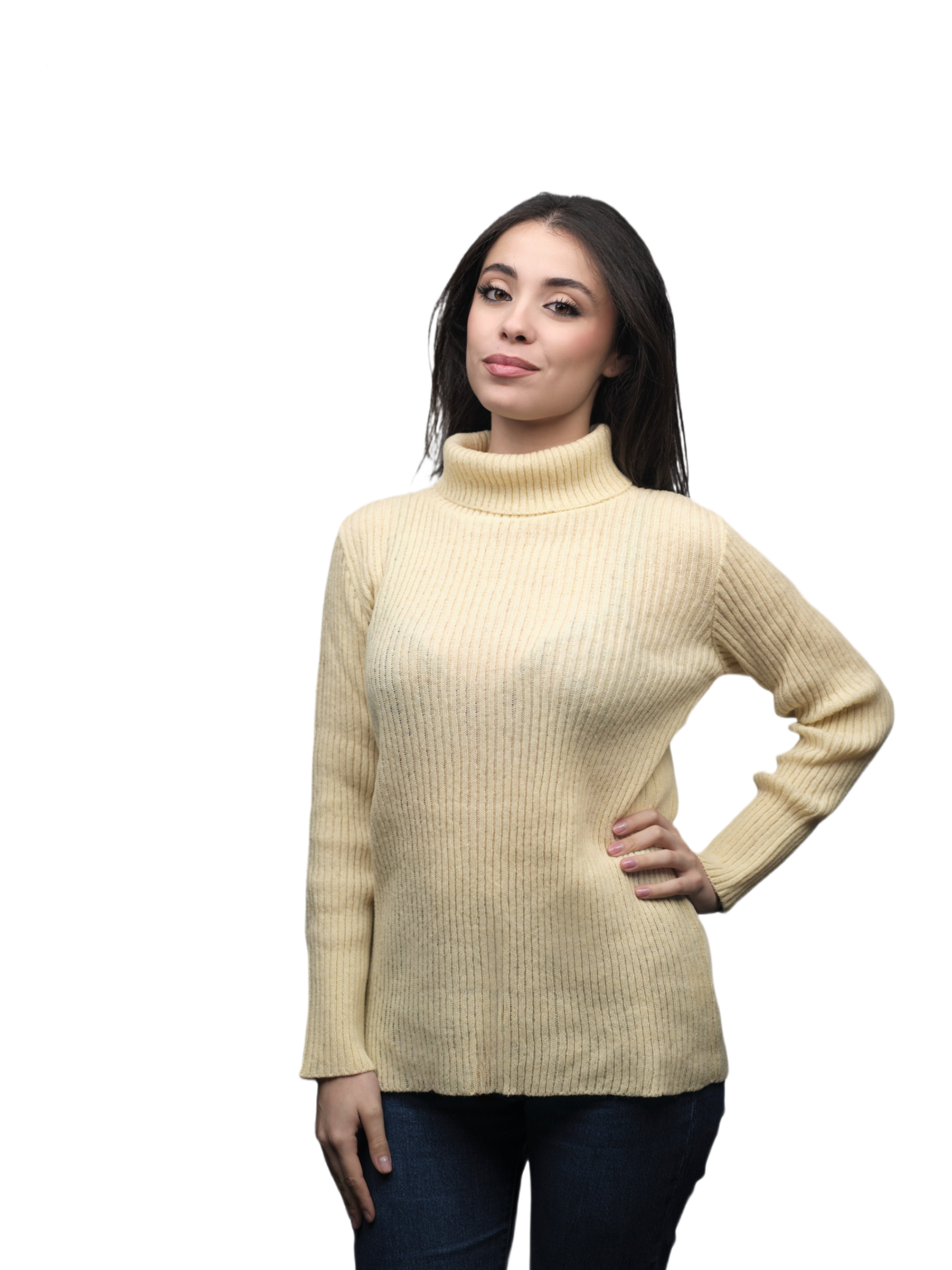Women's High Neck Merino Wool Short Supply Chain Top