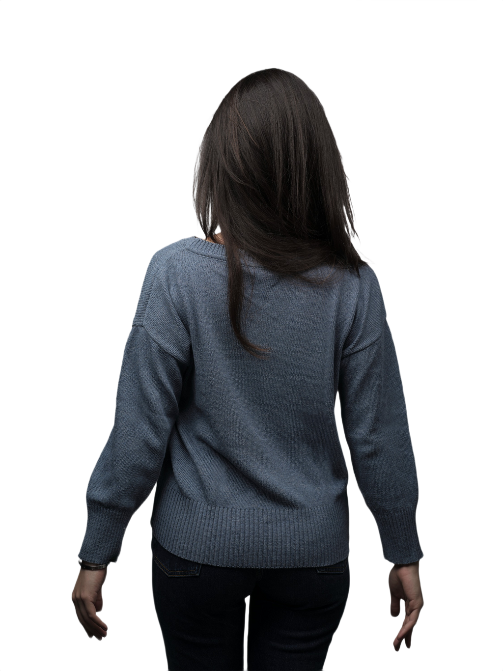 Women's Crew Neck T-Shirt in Regenerated Denim