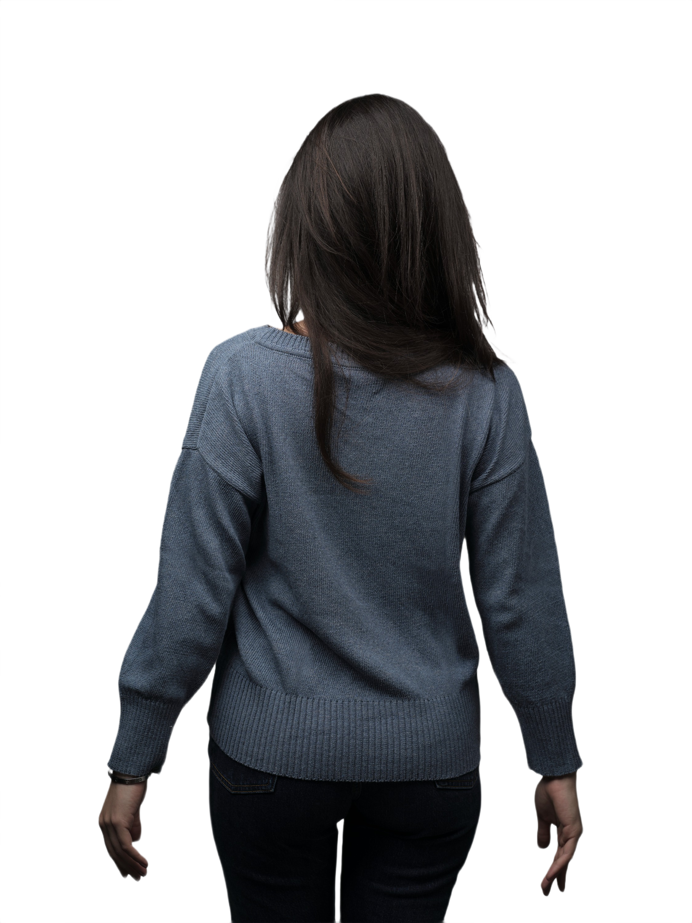 Women's Crew Neck T-Shirt in Regenerated Denim