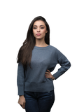 Women's Crew Neck T-Shirt in Regenerated Denim