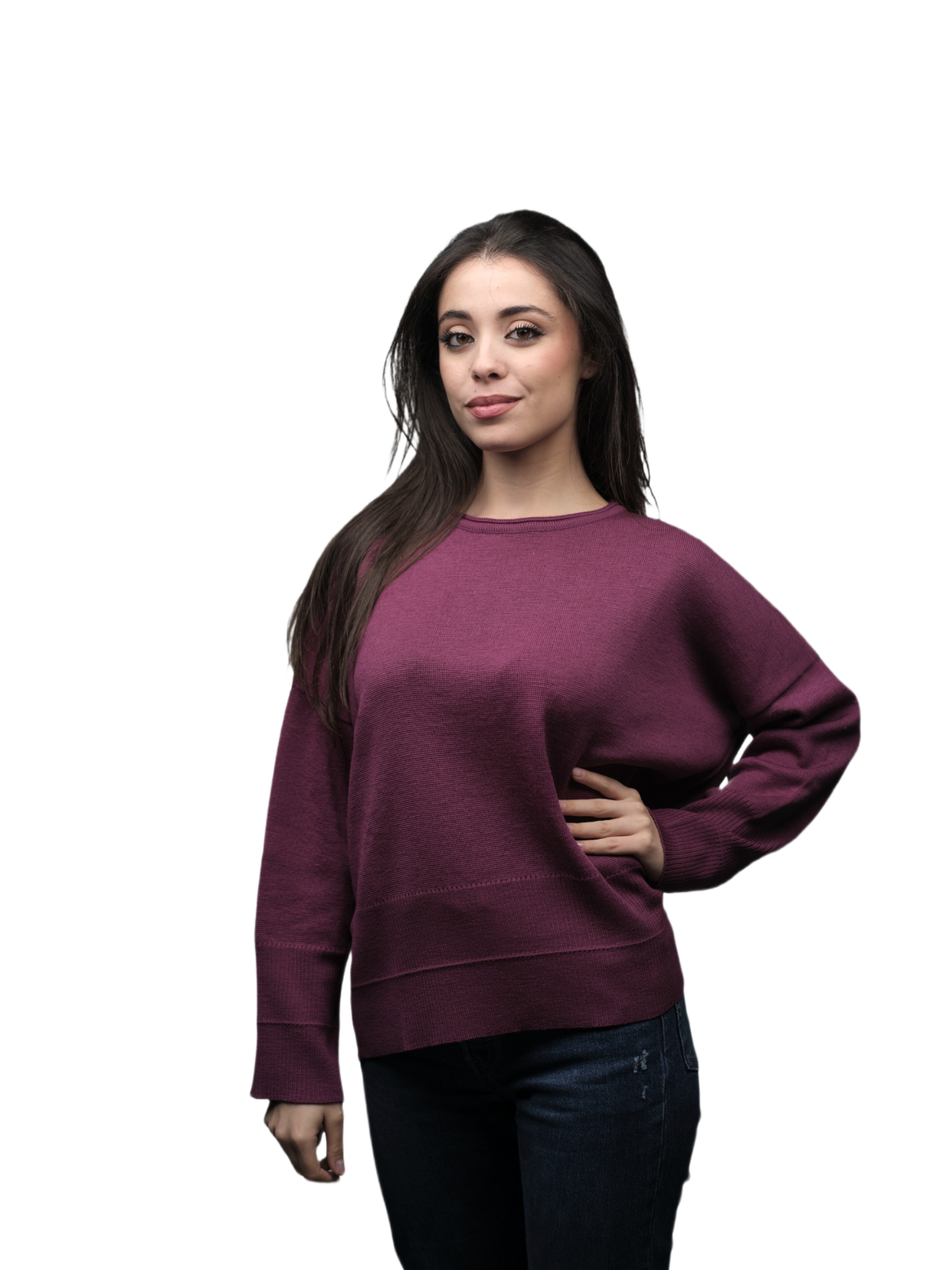Women's Merino Extrafine Wool Oversized Crew Neck Sweater