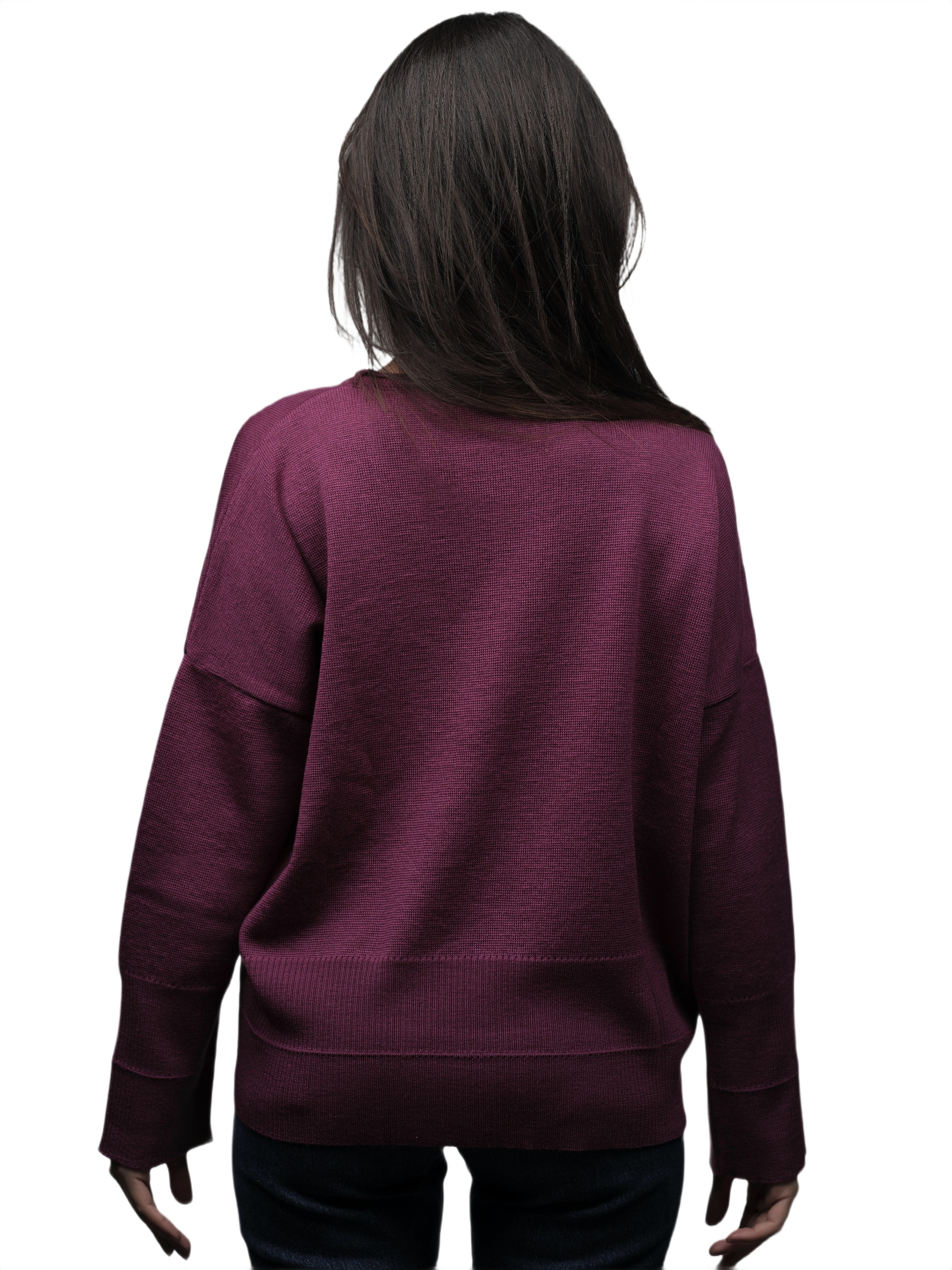 Women's Merino Extrafine Wool Oversized Crew Neck Sweater