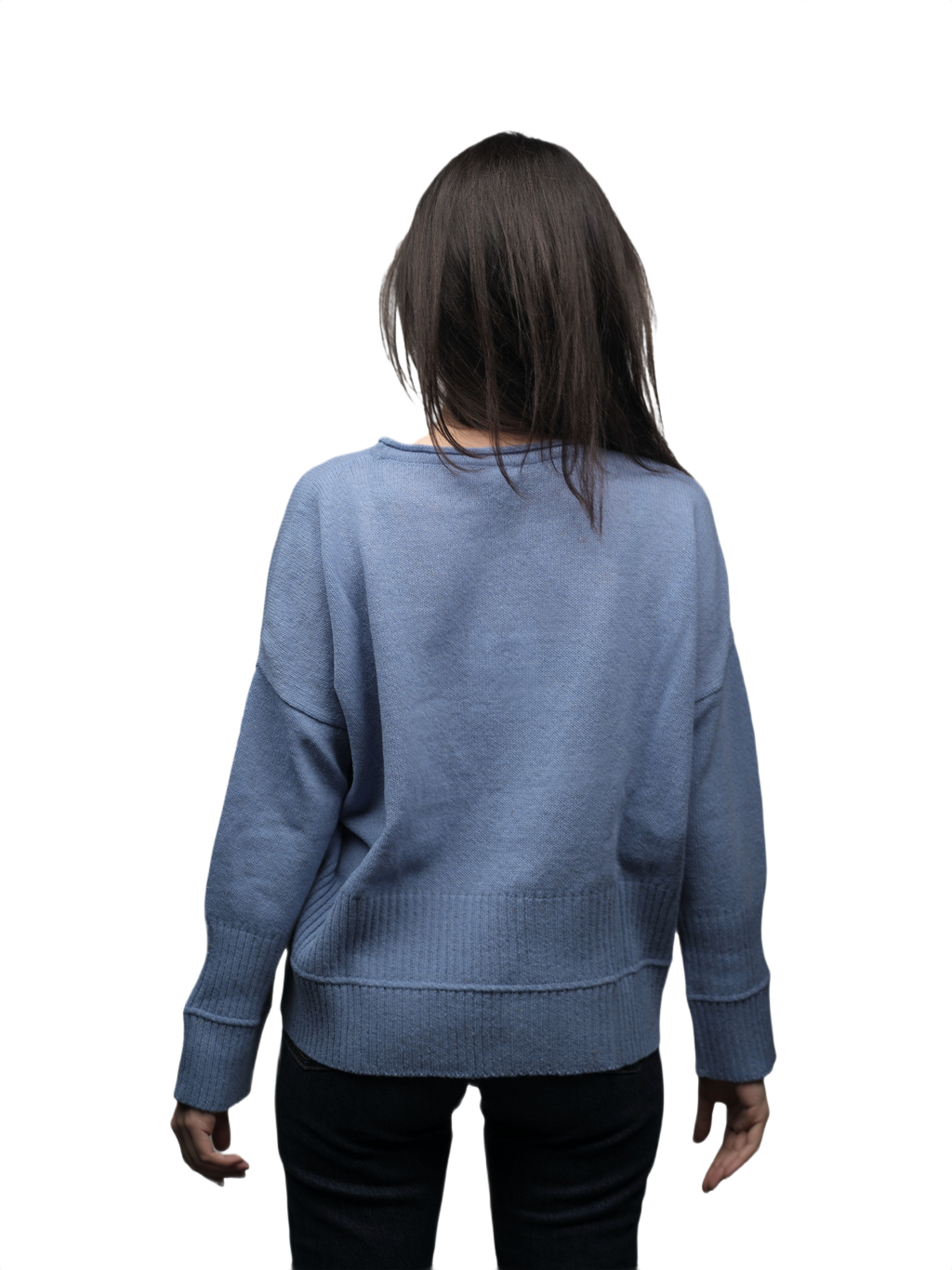 Women's Oversized Crew Neck Short-Chain Merino Wool Jumper