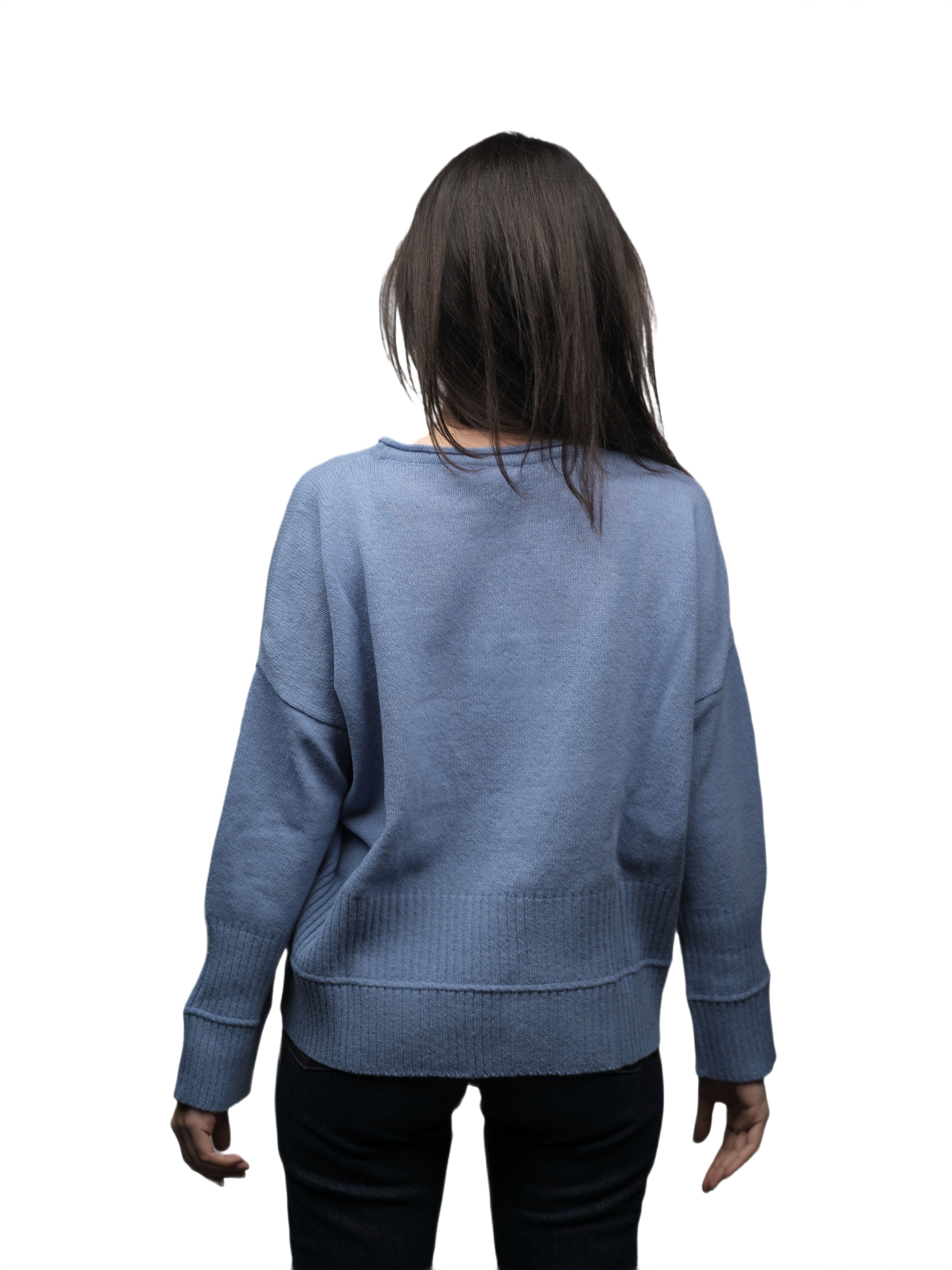 Women's Oversized Crew Neck Short-Chain Merino Wool Jumper