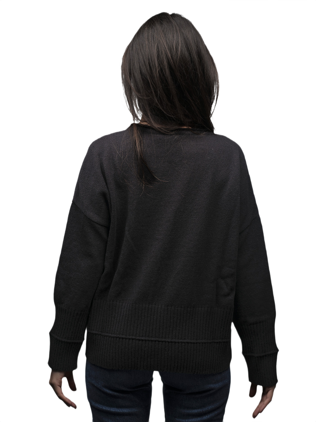 Women's Oversized Crew Neck Short-Chain Merino Wool Jumper