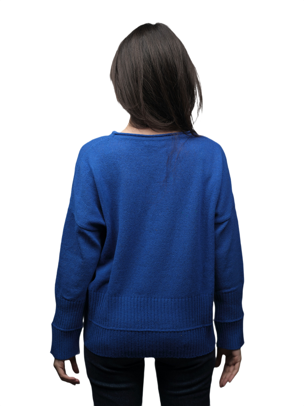 Women's Oversized Crew Neck Short-Chain Merino Wool Jumper