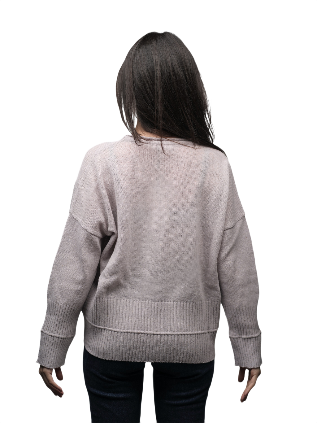 Women's Oversized Crew Neck Short-Chain Merino Wool Jumper