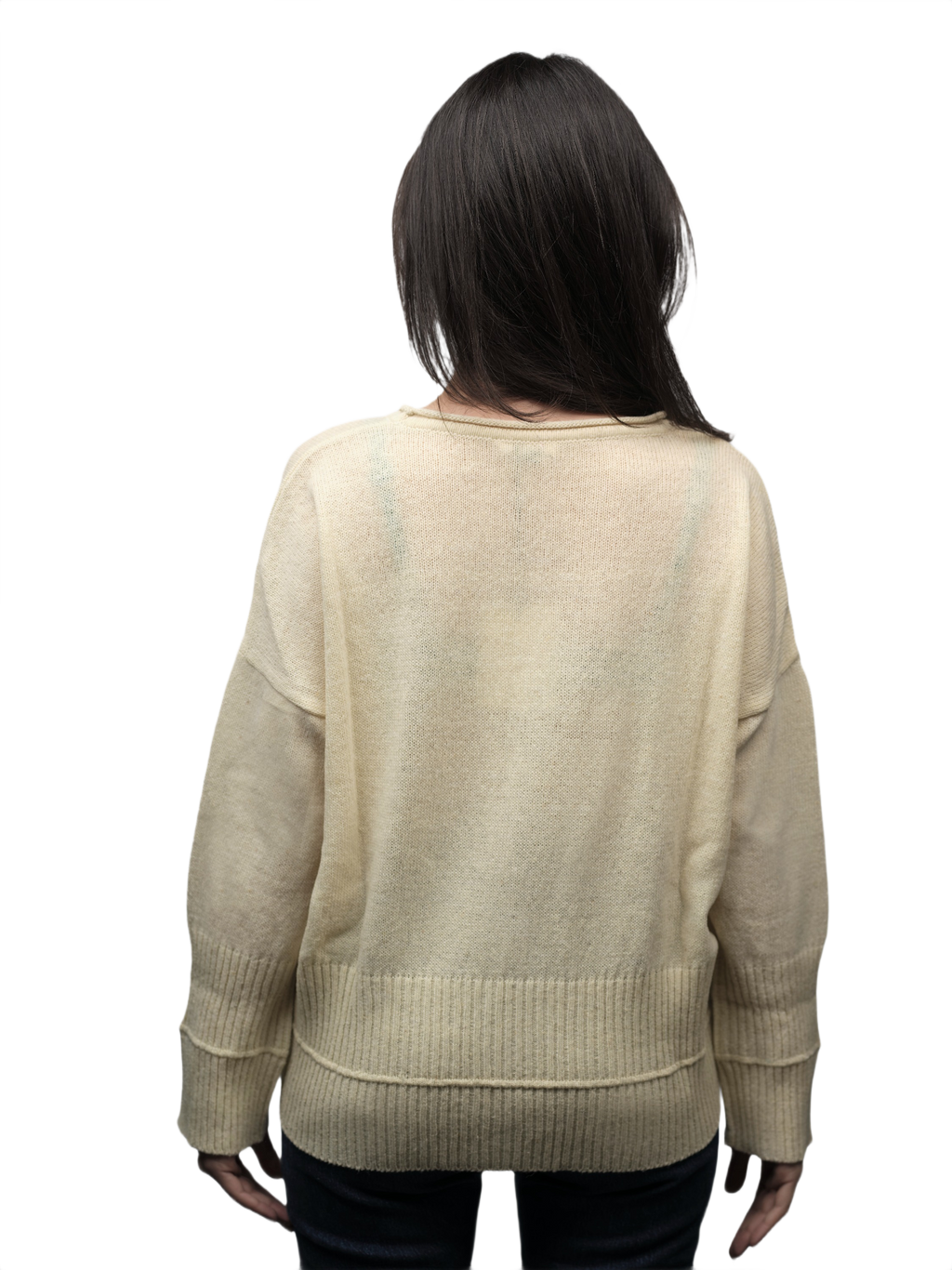 Women's Oversized Crew Neck Short-Chain Merino Wool Jumper