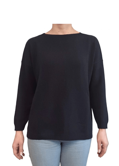 Women's Oversized Boat Neck Recycled Cashmere Sweater
