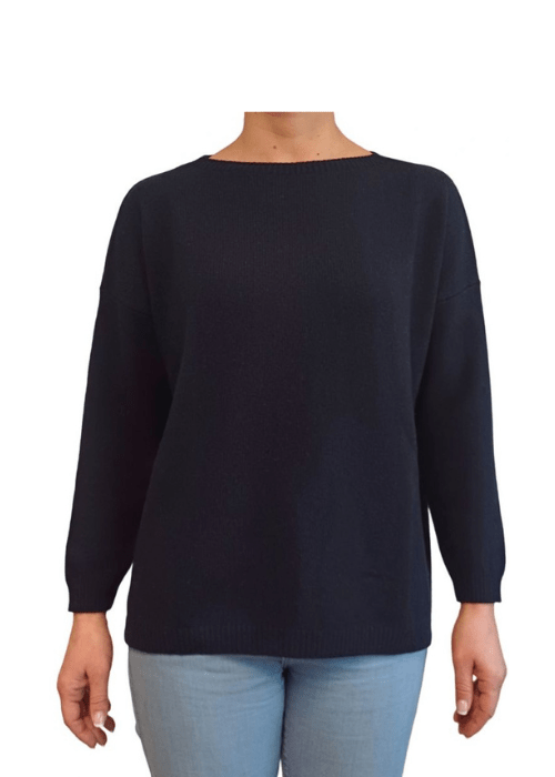 Women's Oversized Boat Neck Recycled Cashmere Sweater