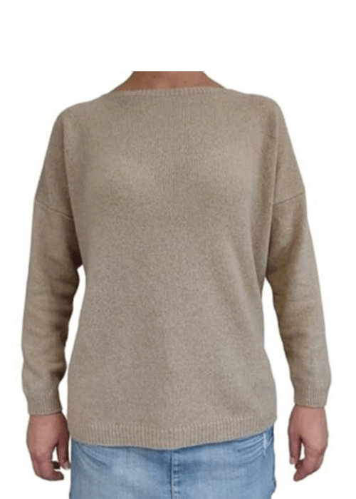 Women's Oversized Boat Neck Recycled Cashmere Sweater