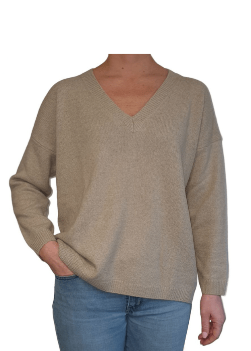 Women's Oversized V-neck Recycled Cashmere Jumper