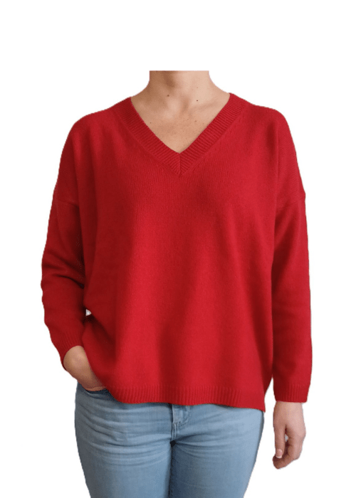 Women's Oversized V-neck Recycled Cashmere Jumper