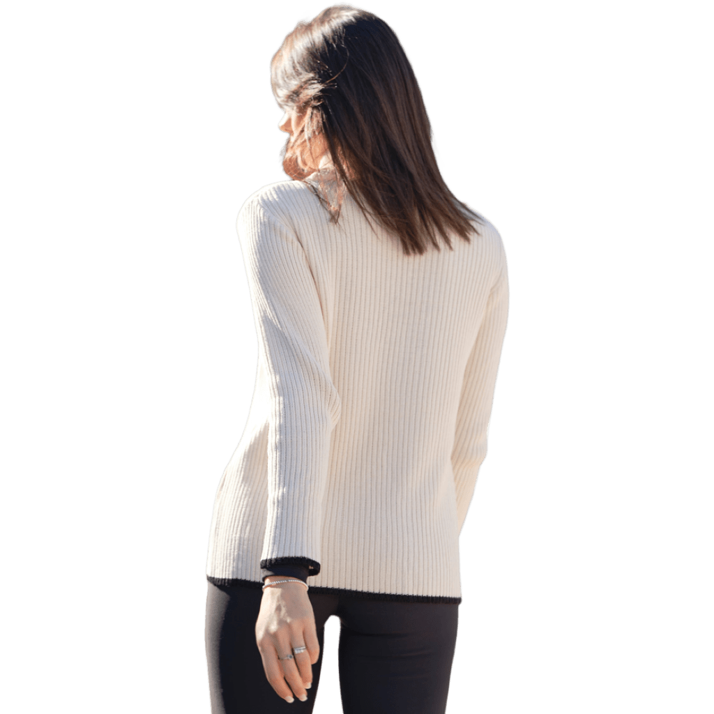 Women's Extra Fine Merino Wool High Neck Ribbed Sweater