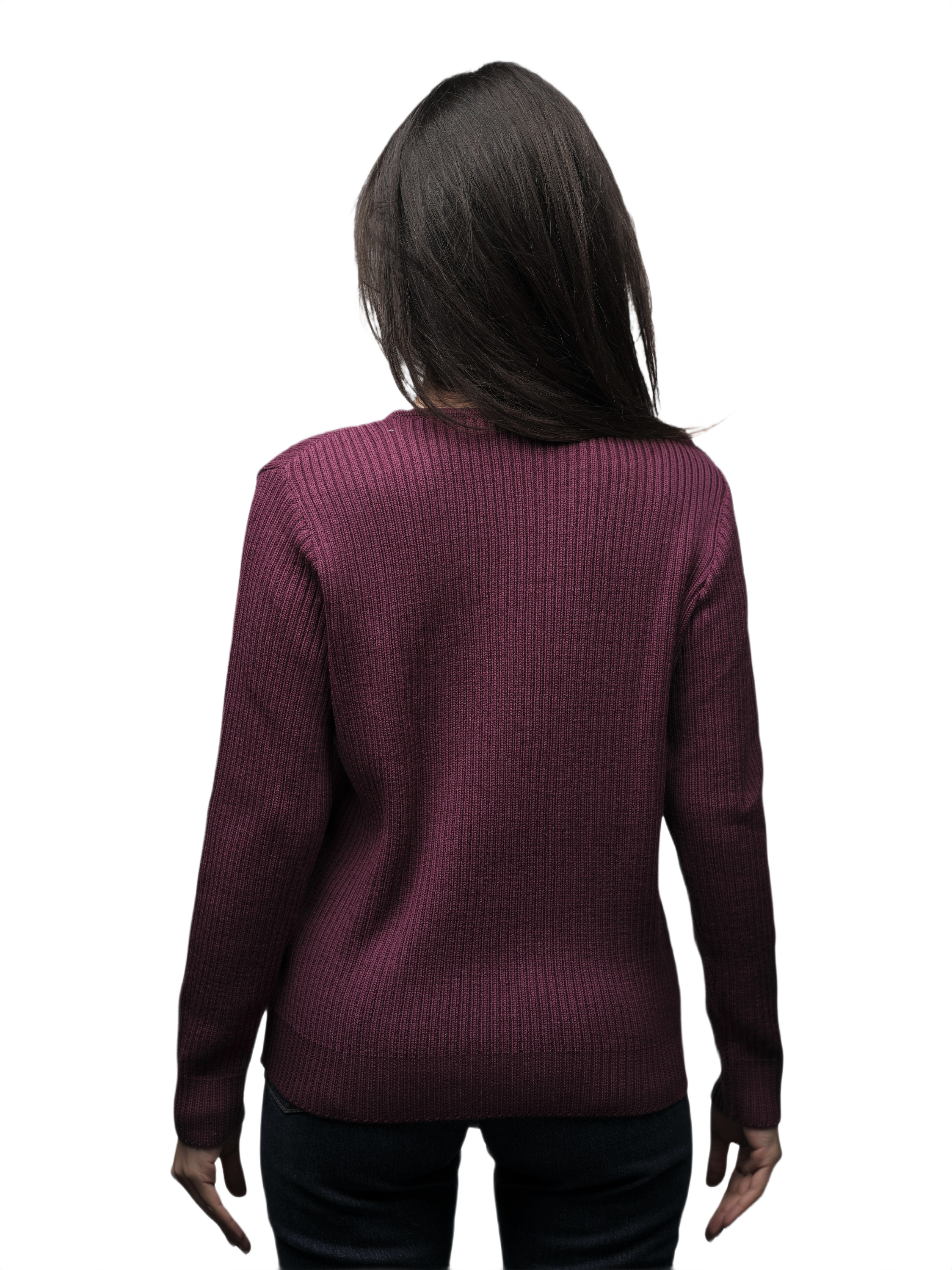 Women's Ribbed Merino Wool Crewneck Sweater