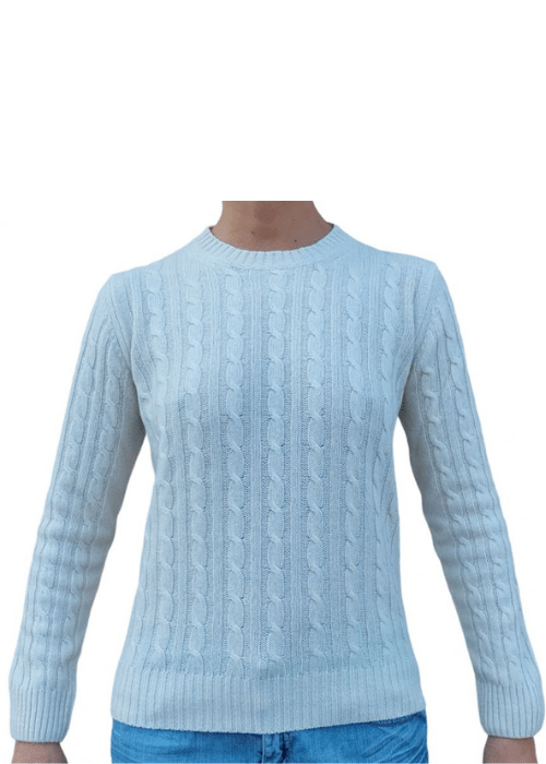 Women's Crewneck Cable-Knit Sweater in Recycled Cashmere