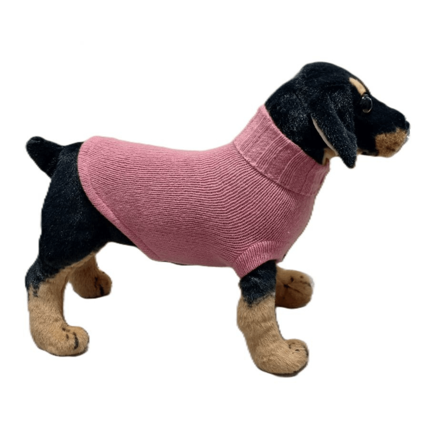 Plain Knit Ribbed Neck Dog Cat Regenerated Cashmere Gauge 7
