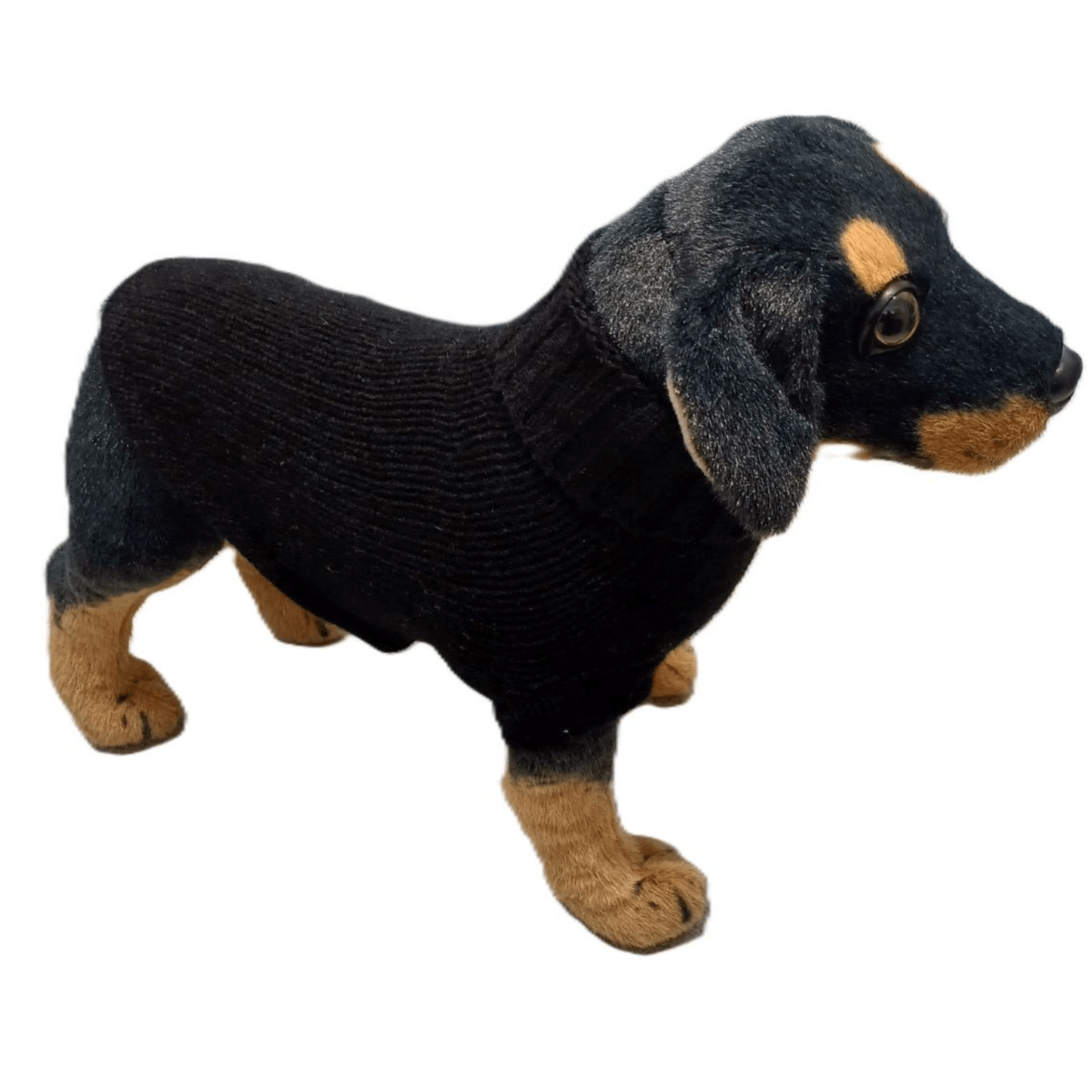 Plain Knit Jumper with Ribbed Neck for Dogs or Cats in Regenerated Cashmere, 5 Gauge
