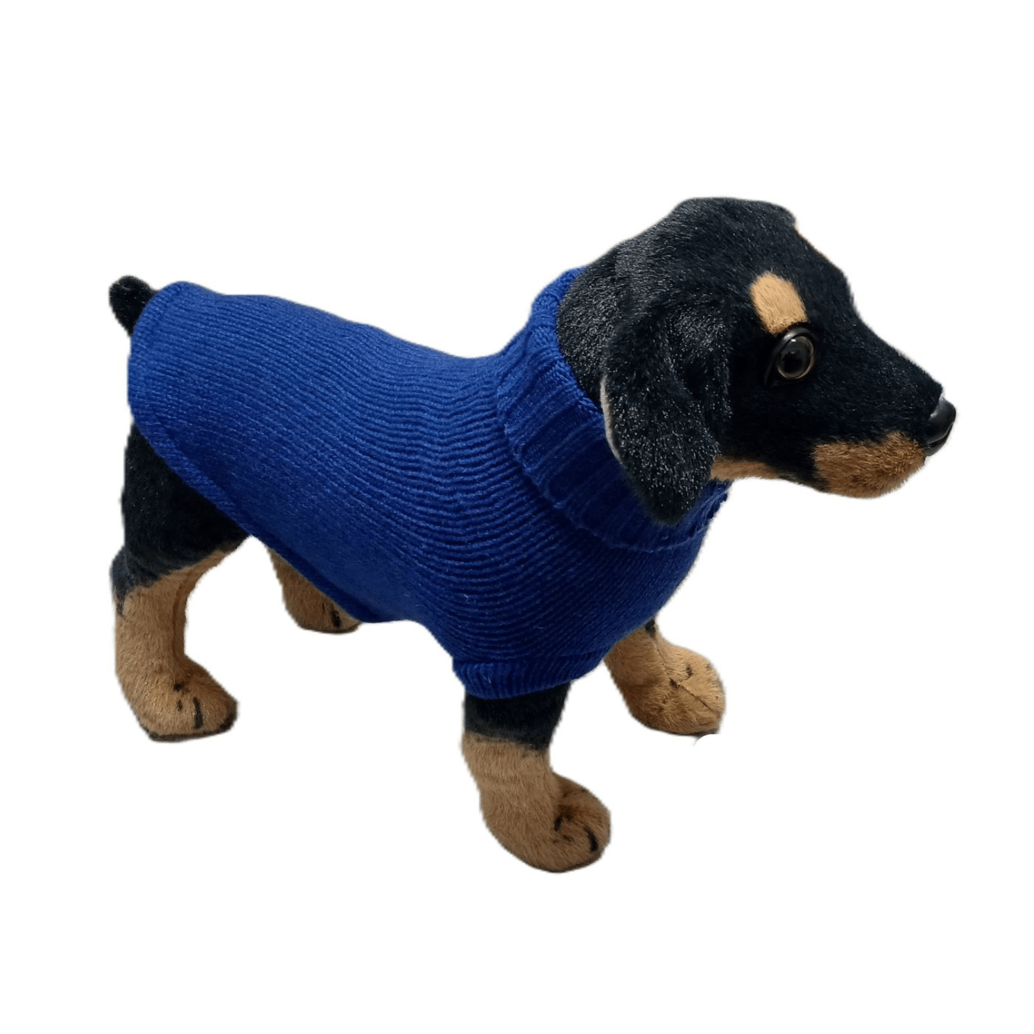 Plain Knit Jumper with Ribbed Neck for Dogs or Cats in Regenerated Cashmere, 5 Gauge
