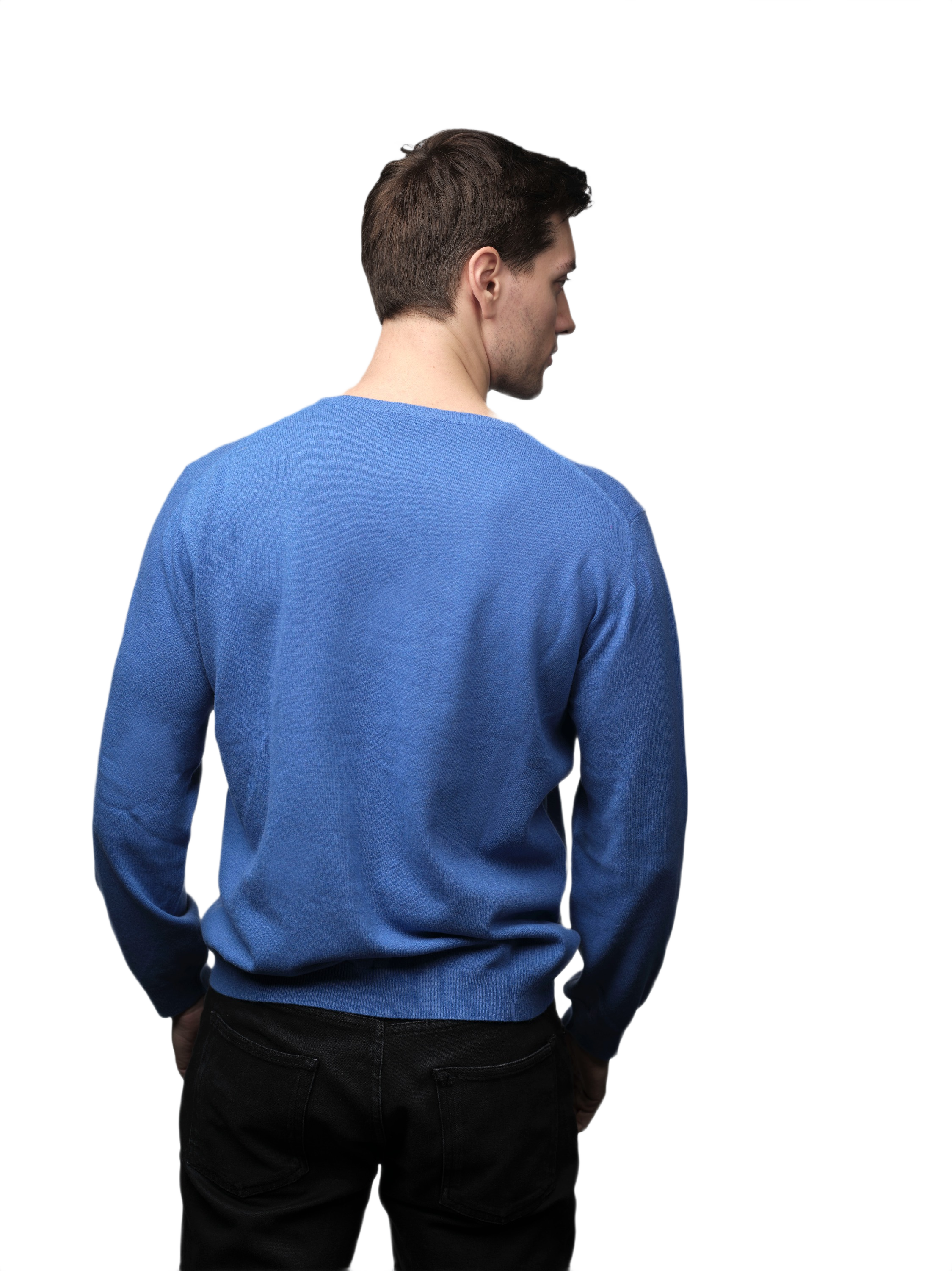 Men's Crew Neck Drop Shoulder Recycled Cashmere Sweater