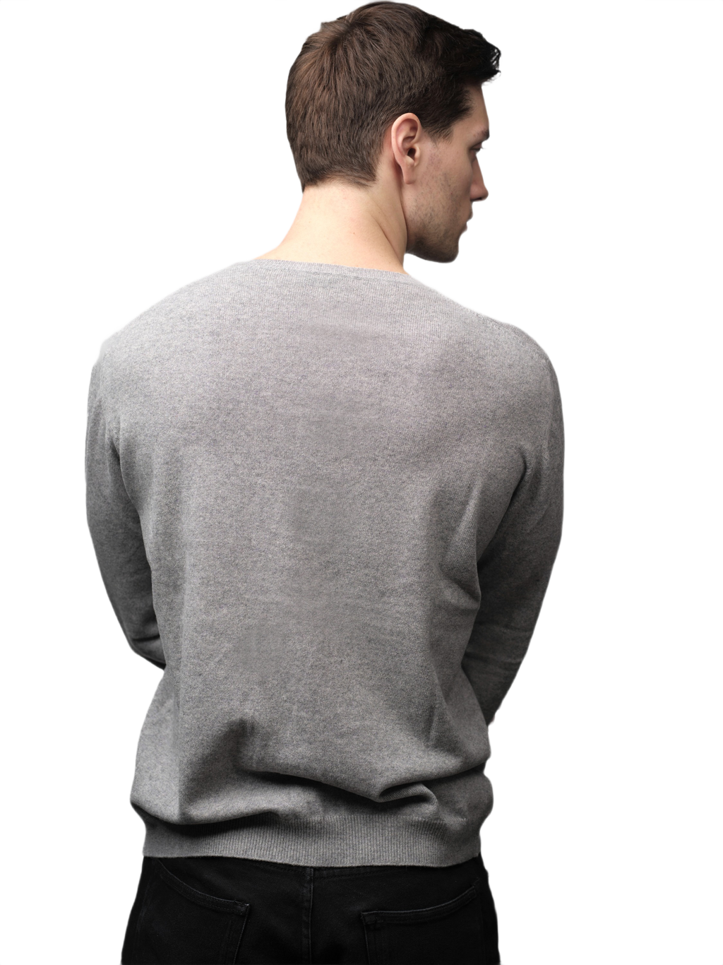 Men's Crew Neck Drop Shoulder Recycled Cashmere Sweater