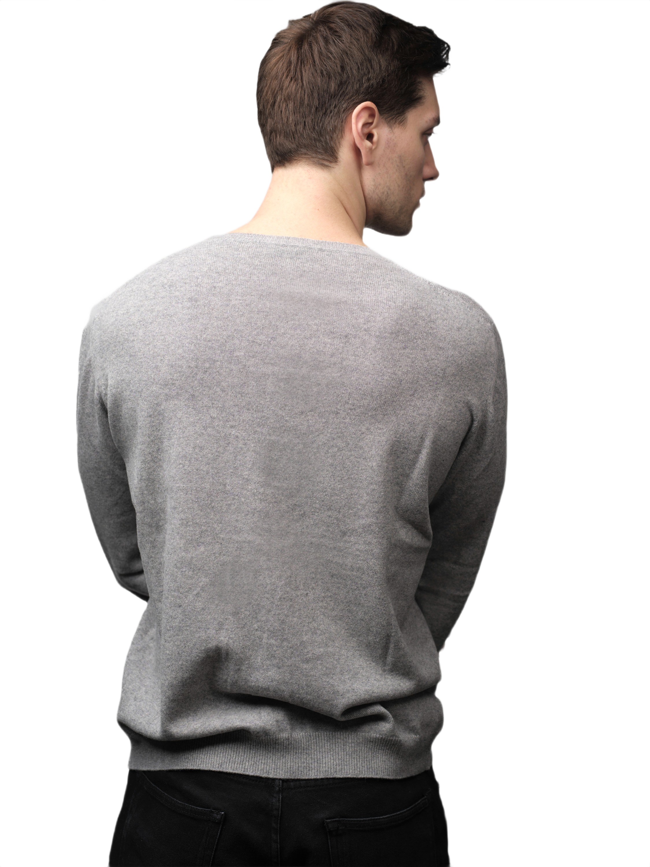 Men's Crew Neck Drop Shoulder Recycled Cashmere Sweater
