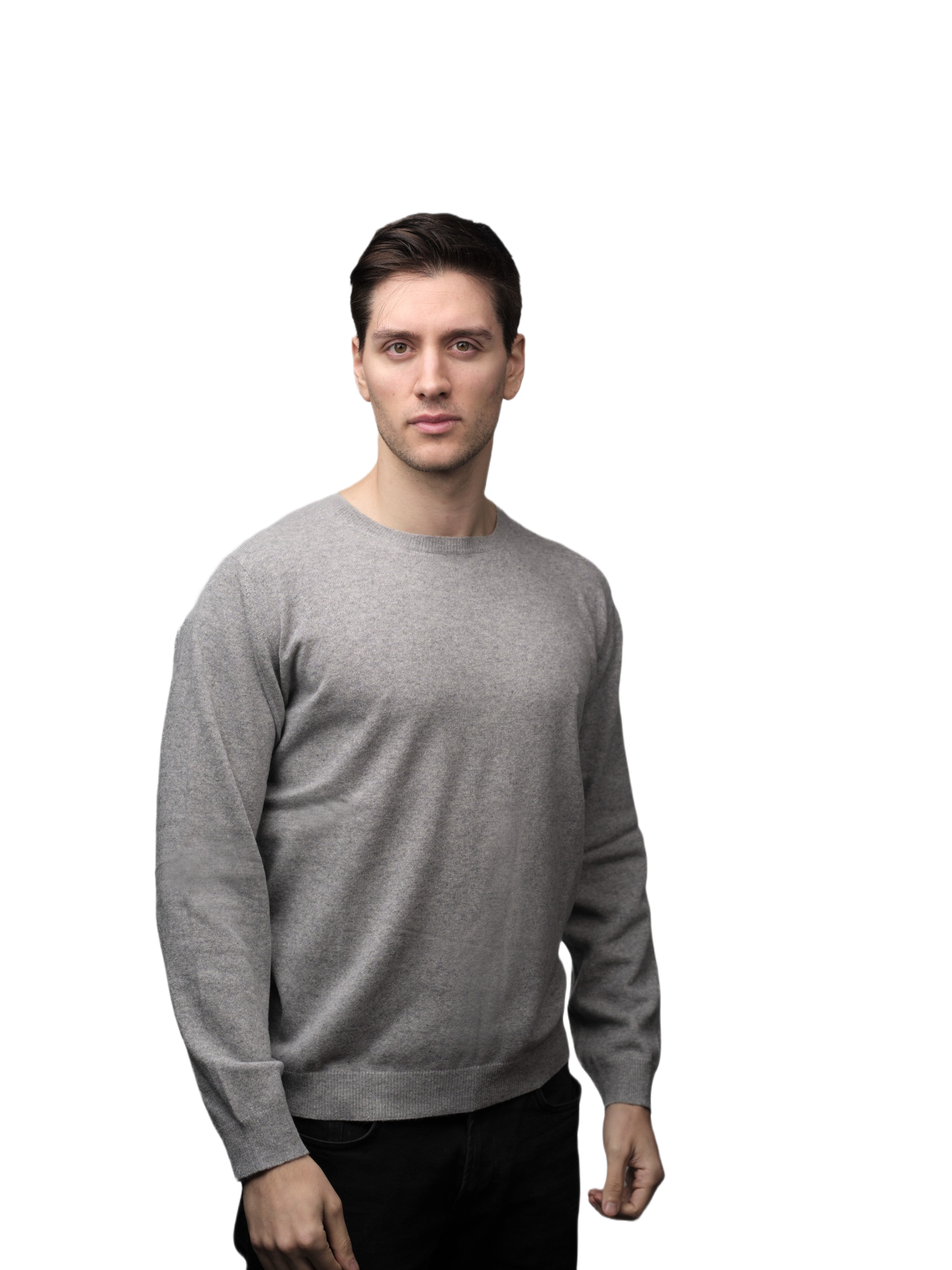 Men's Crew Neck Drop Shoulder Recycled Cashmere Sweater