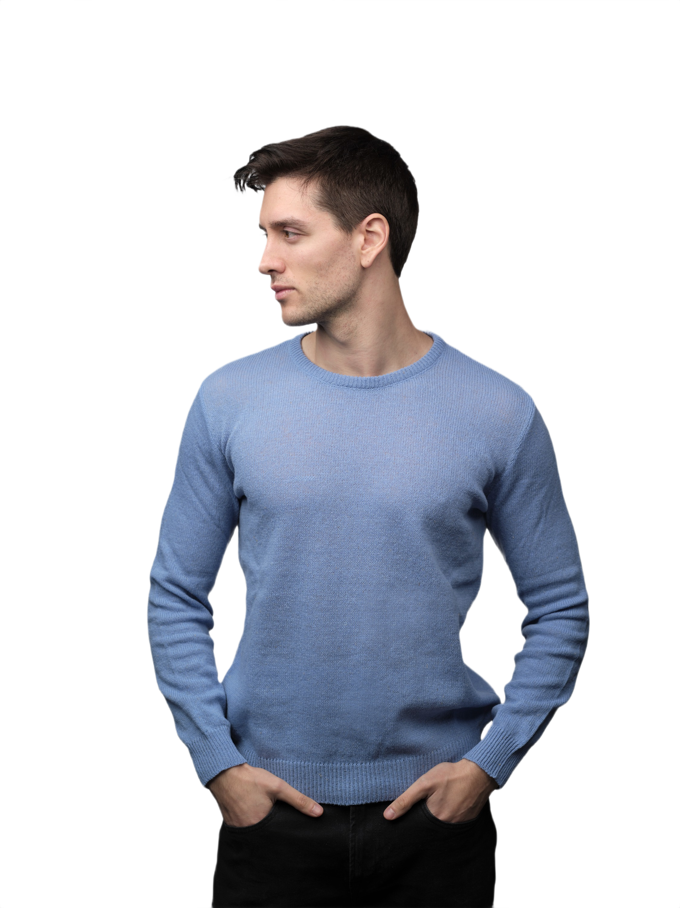 Men's Merino Wool Crew Neck Jumper Short Supply Chain