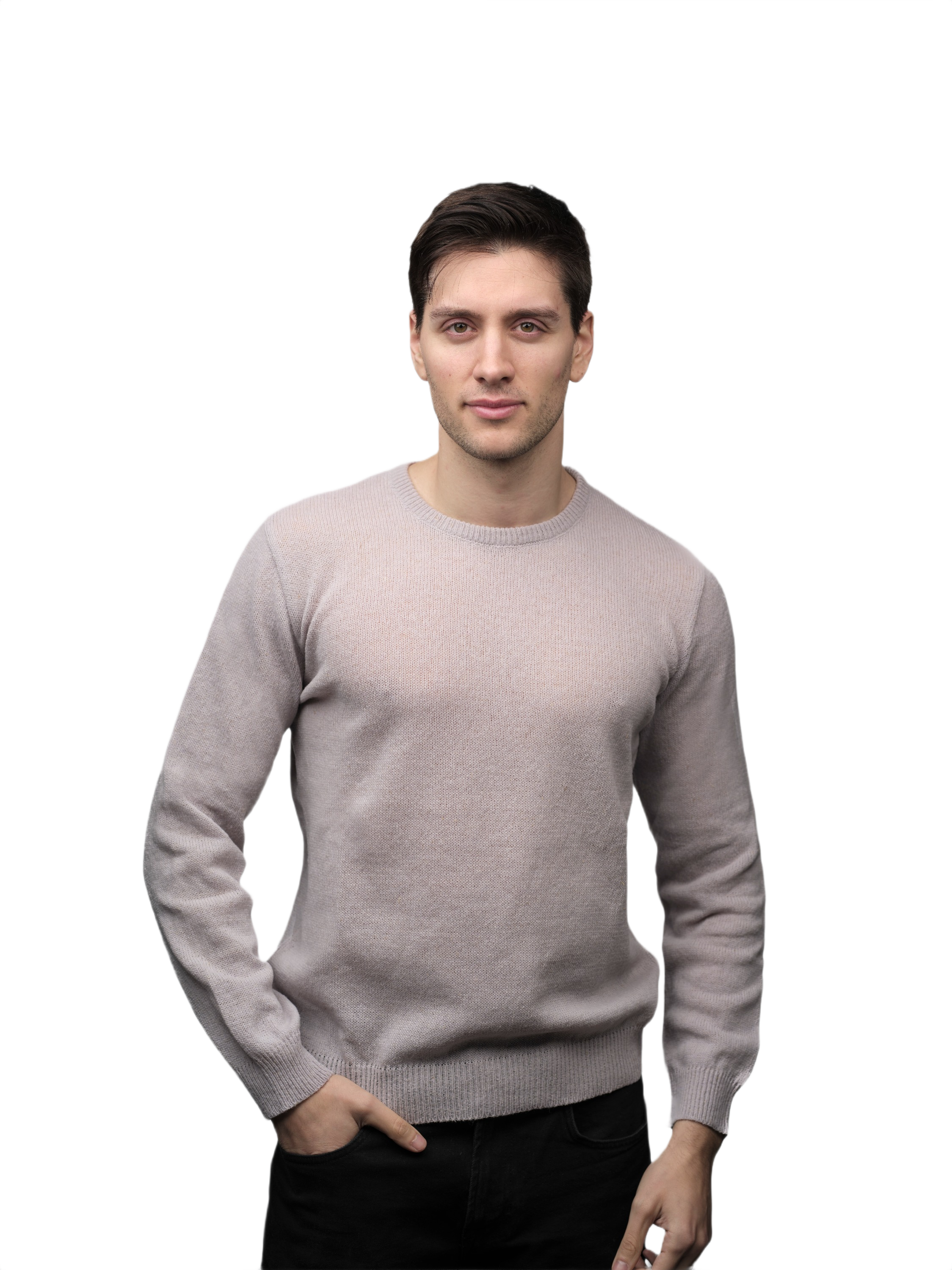 Men's Merino Wool Crew Neck Jumper Short Supply Chain