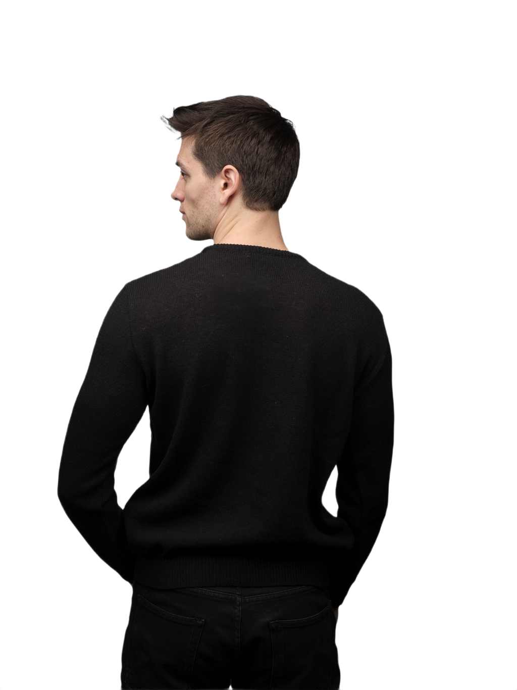 Men's Merino Wool Crew Neck Jumper Short Supply Chain