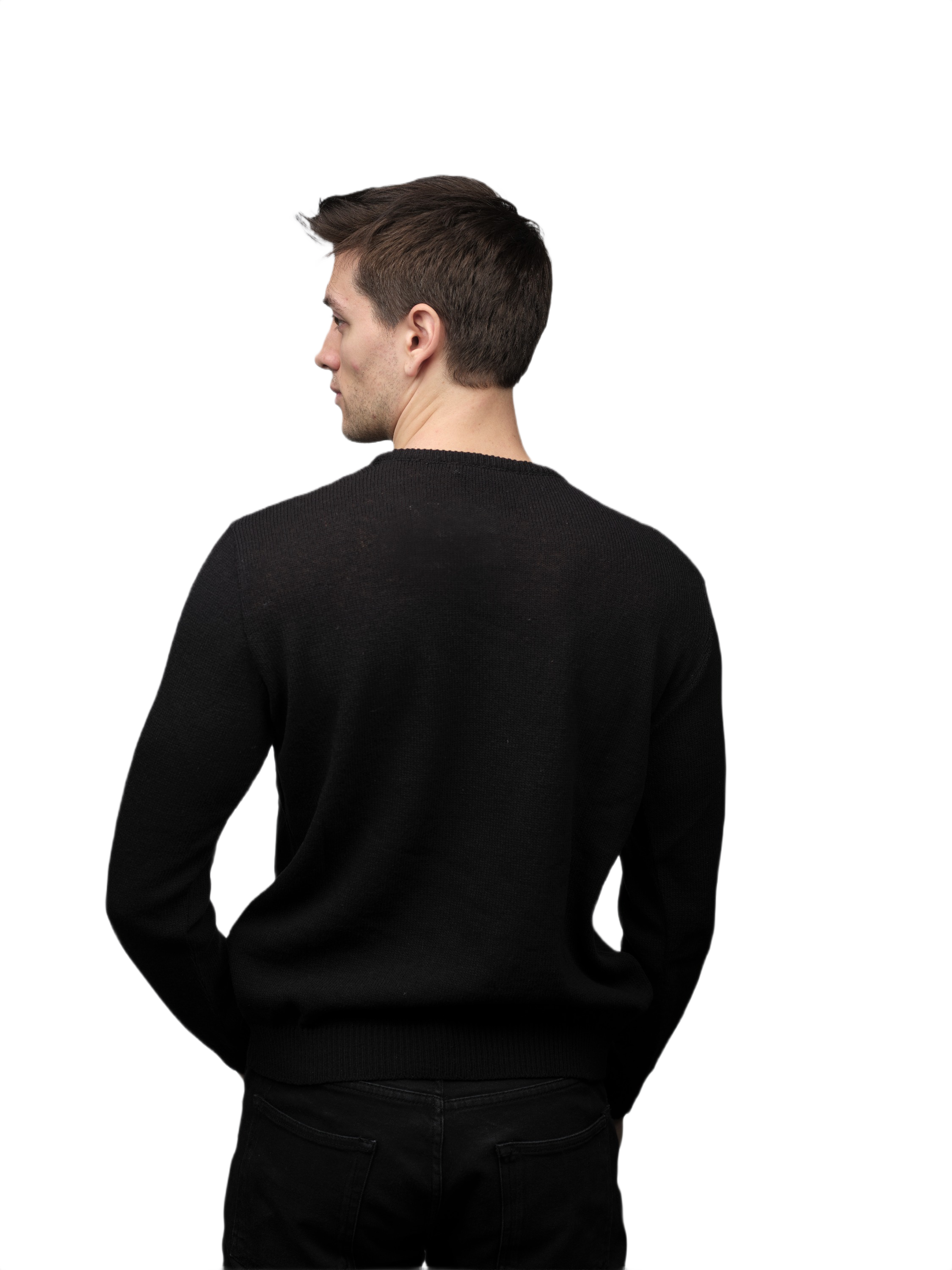 Men's Merino Wool Crew Neck Jumper Short Supply Chain