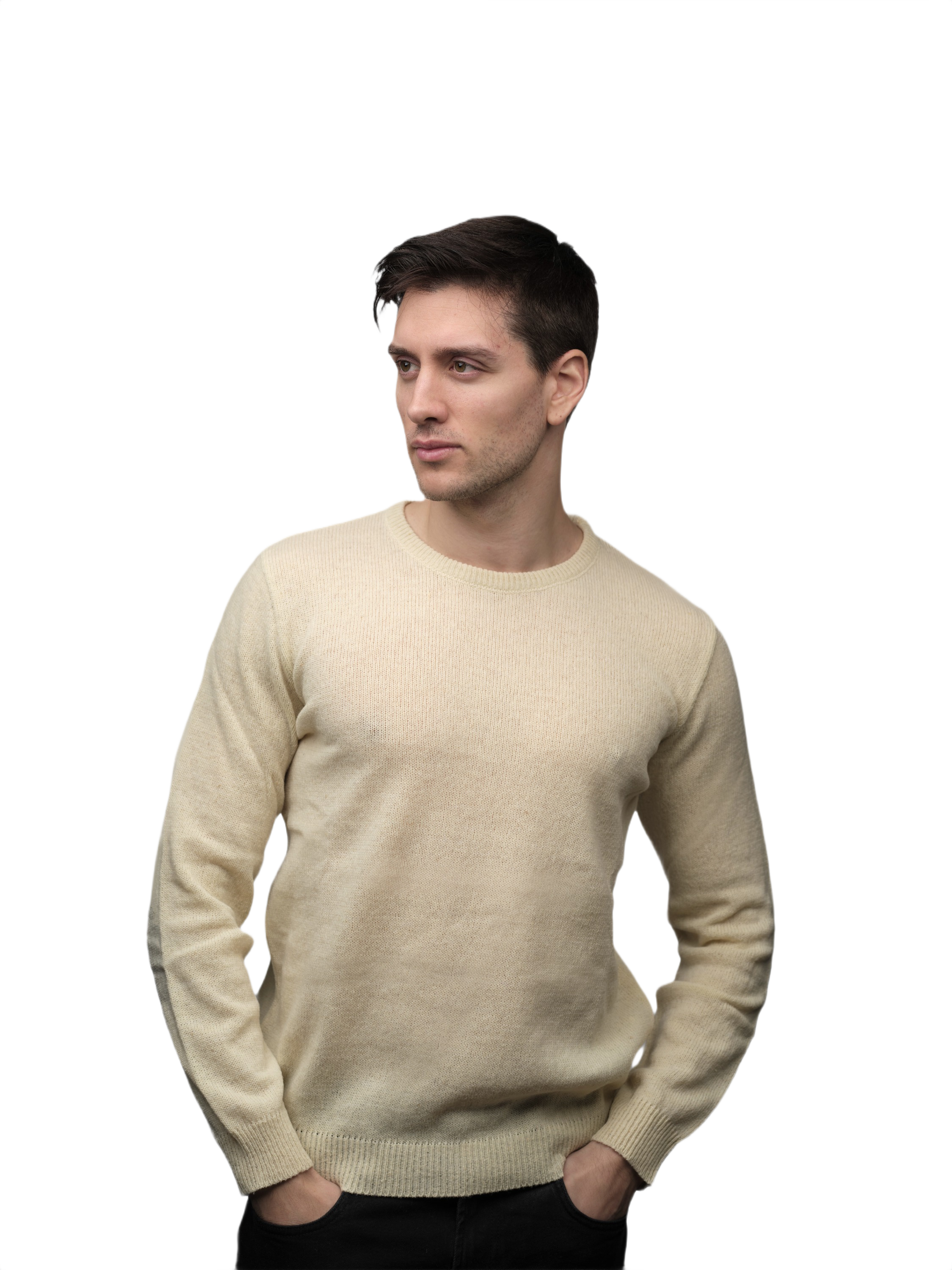 Men's Merino Wool Crew Neck Jumper Short Supply Chain