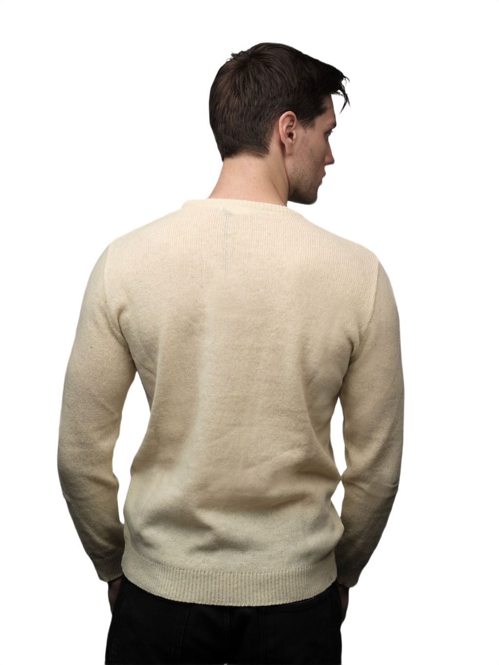 Men's Merino Wool Crew Neck Jumper Short Supply Chain