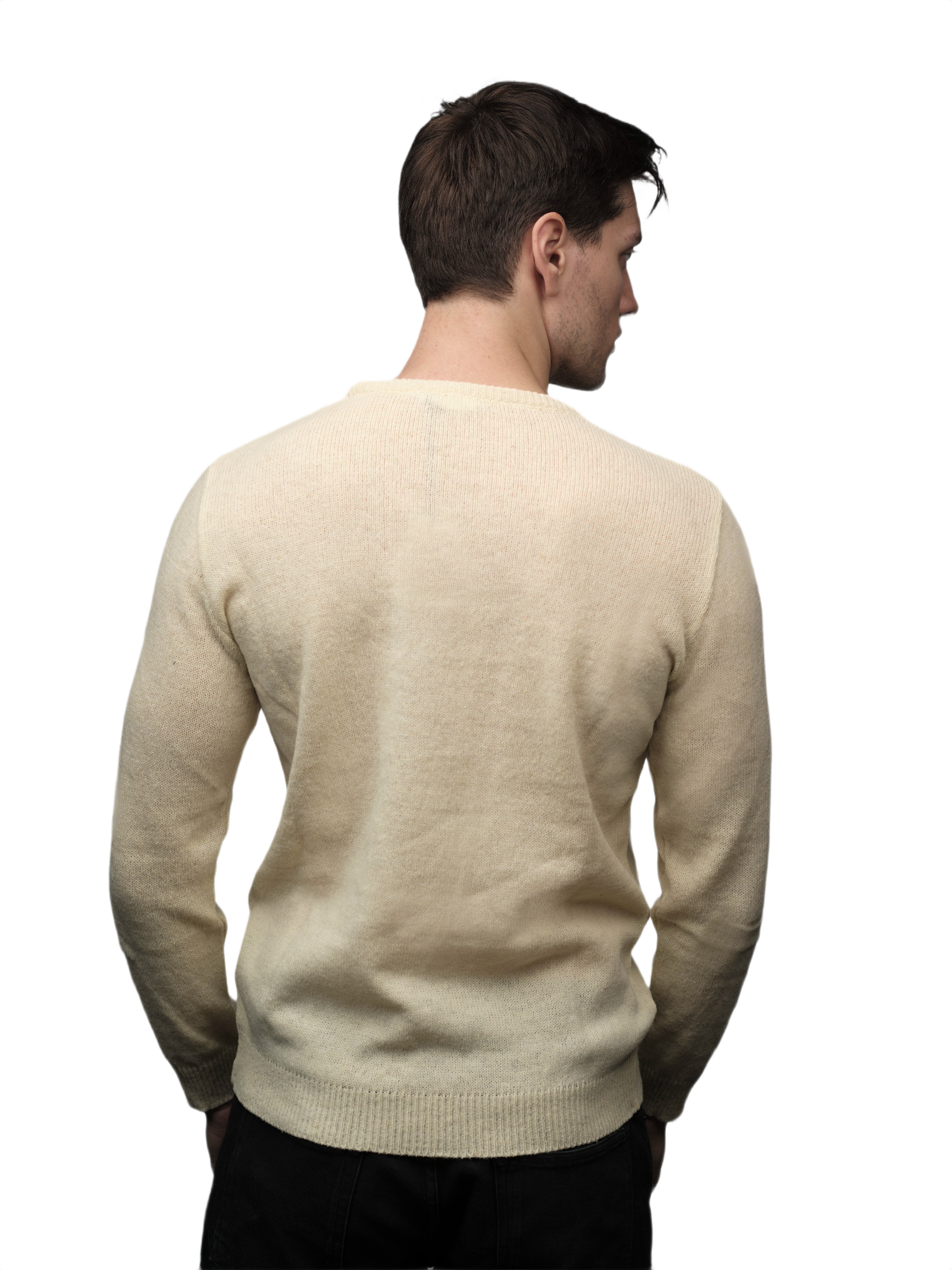 Men's Merino Wool Crew Neck Jumper Short Supply Chain