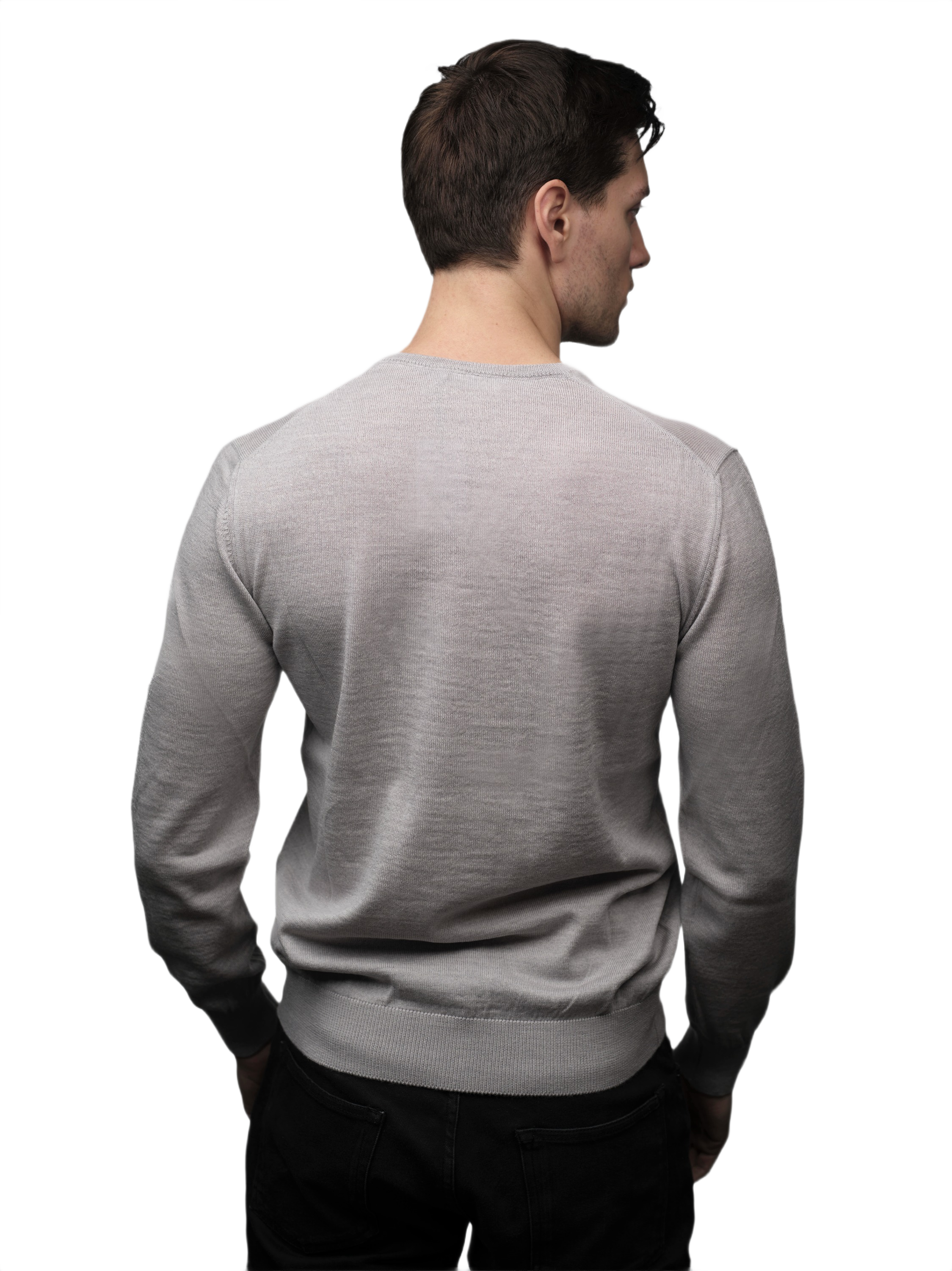 Men's V-Neck Merino Extrafine Wool Sweater