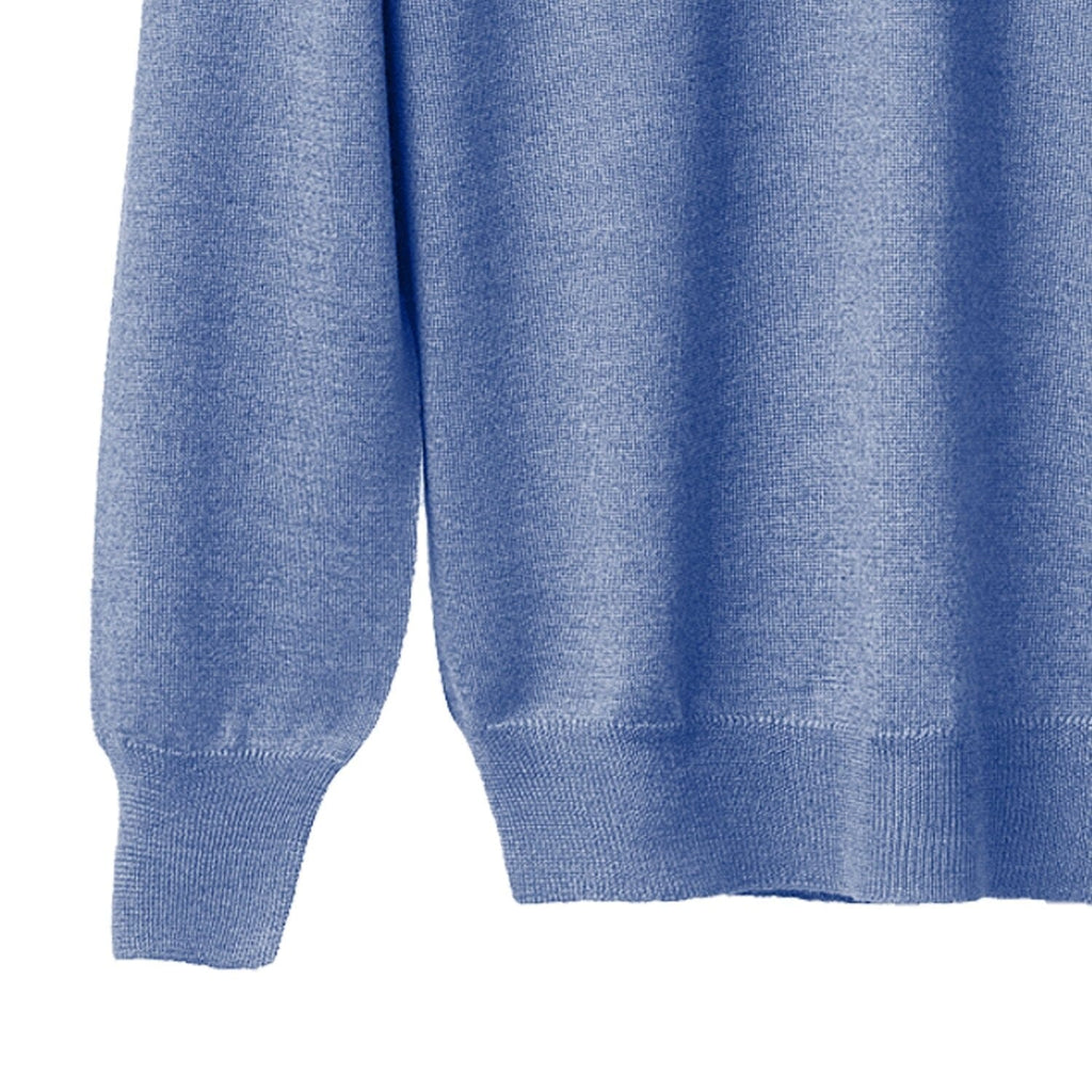 Men's V-Neck Sweater in Cashmere, Silk, and Extrafine Merino Wool Blend