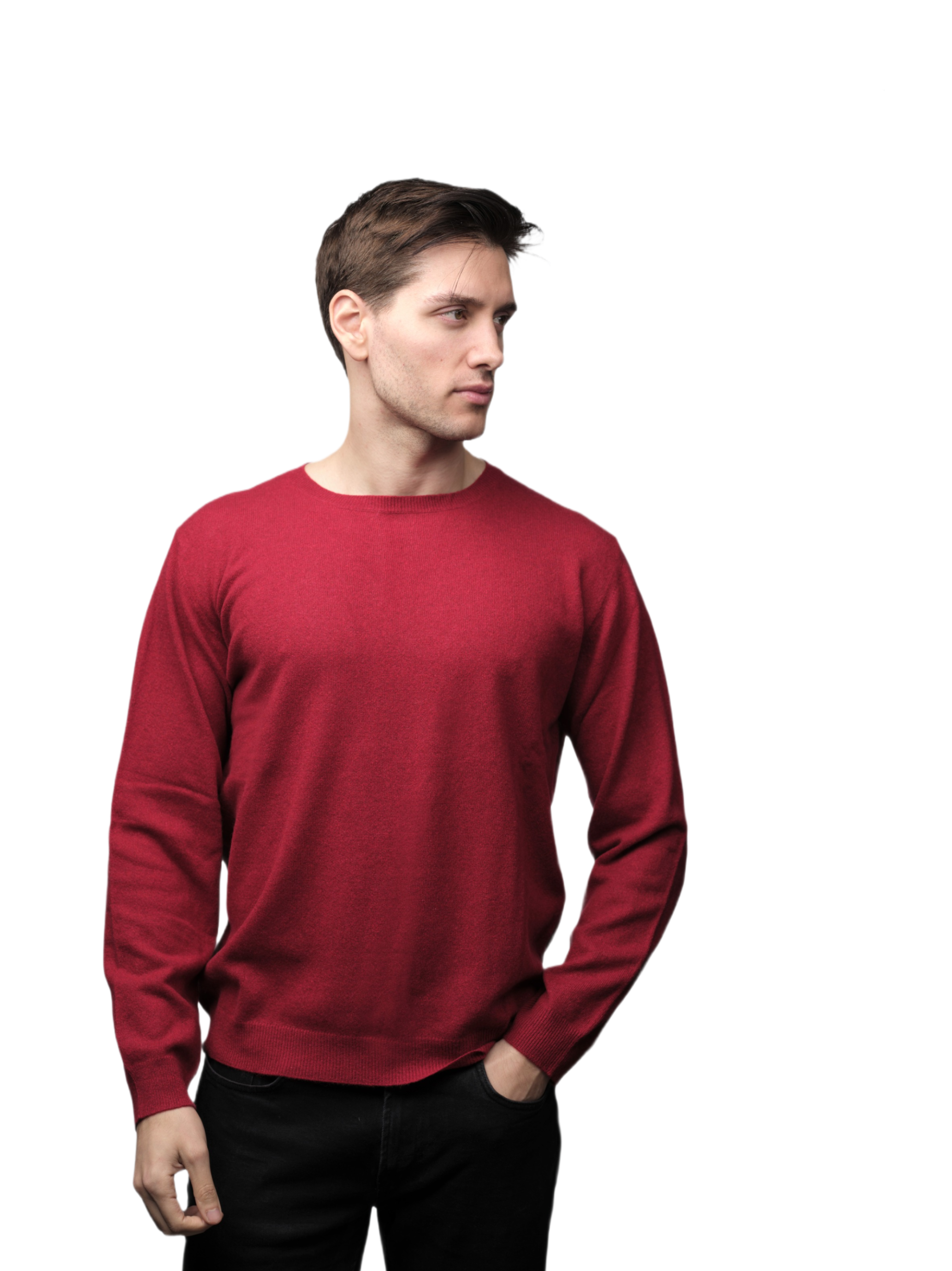 Men's Crew Neck Drop Shoulder Recycled Cashmere Sweater
