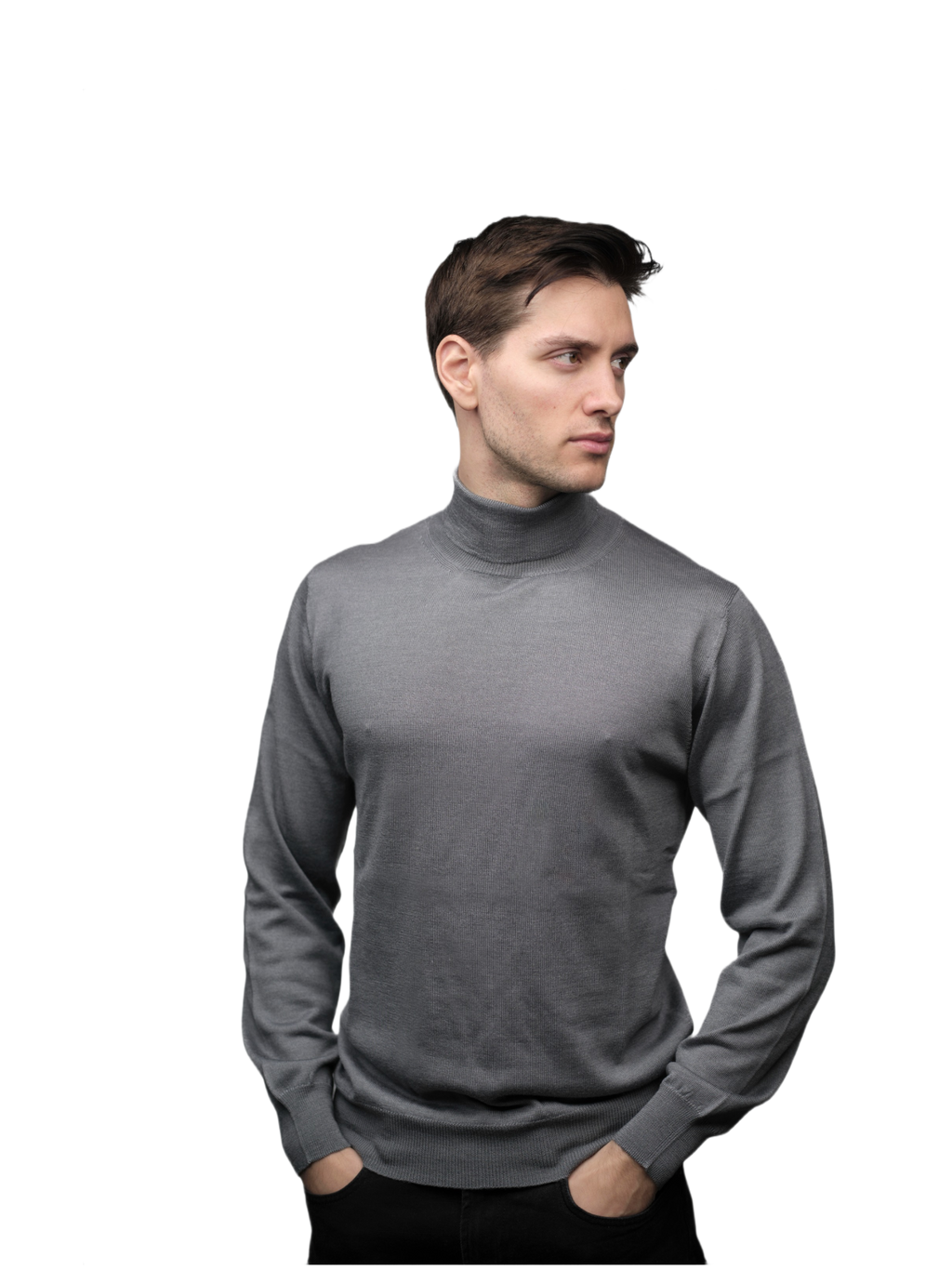 Men's Cashmere, Silk and Merino Wool Turtleneck