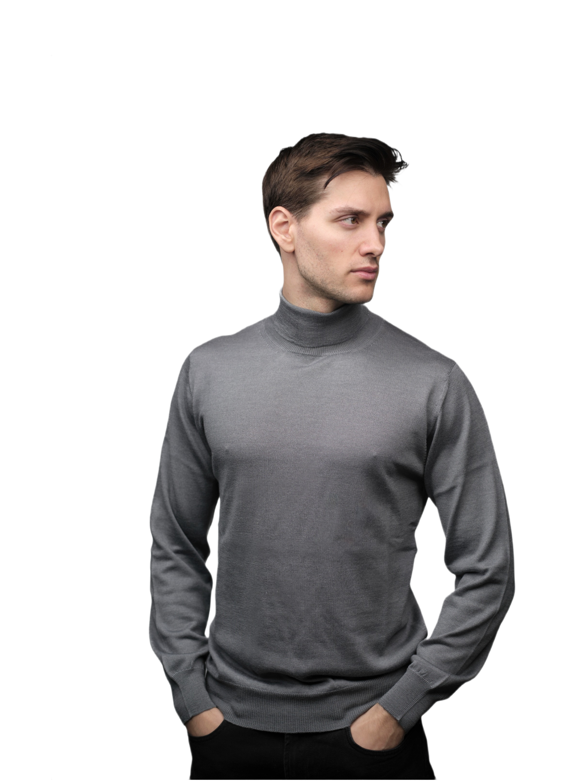 Men's Cashmere, Silk and Merino Wool Turtleneck